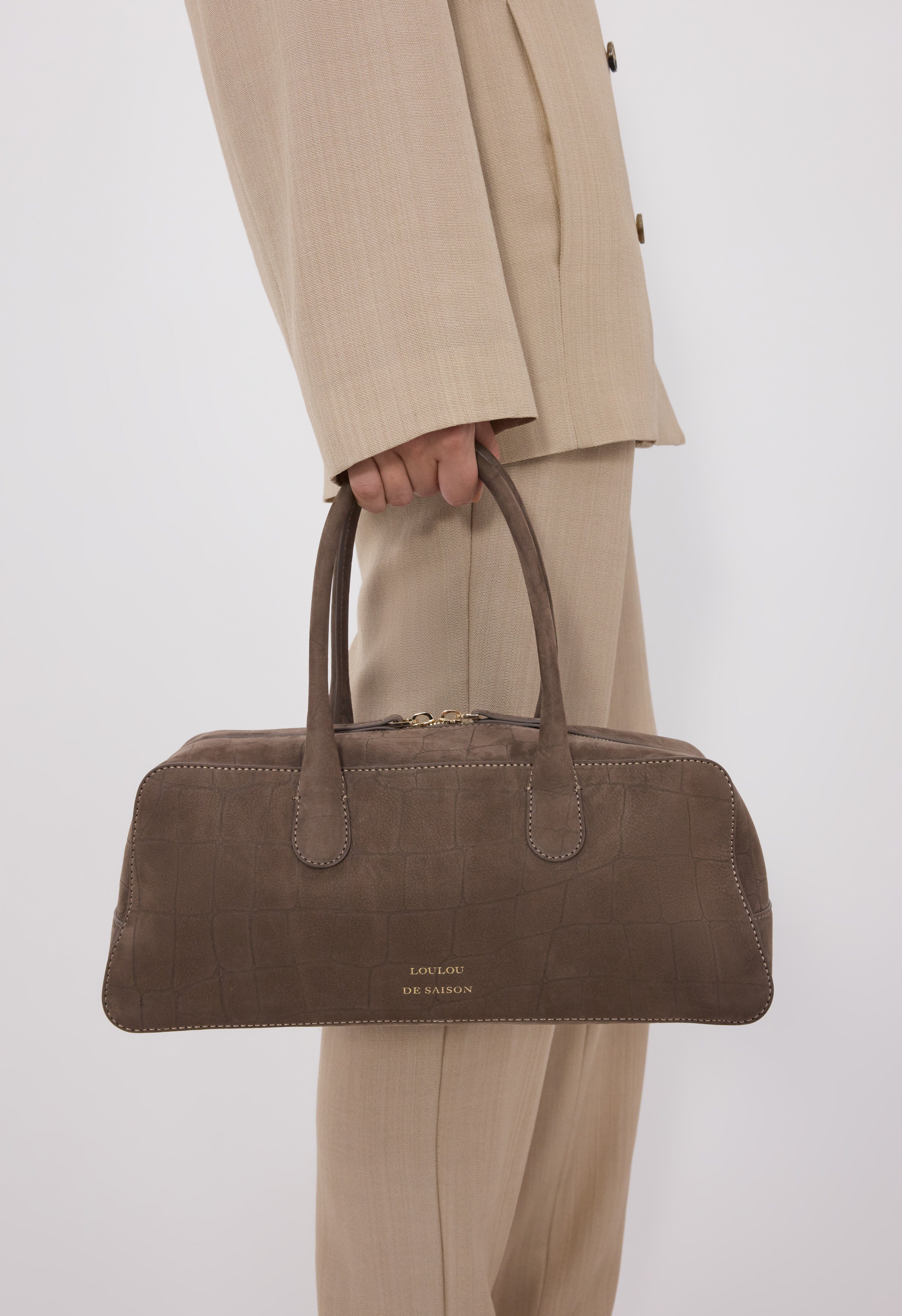 MAWI Embossed nubuck rectangular handbag