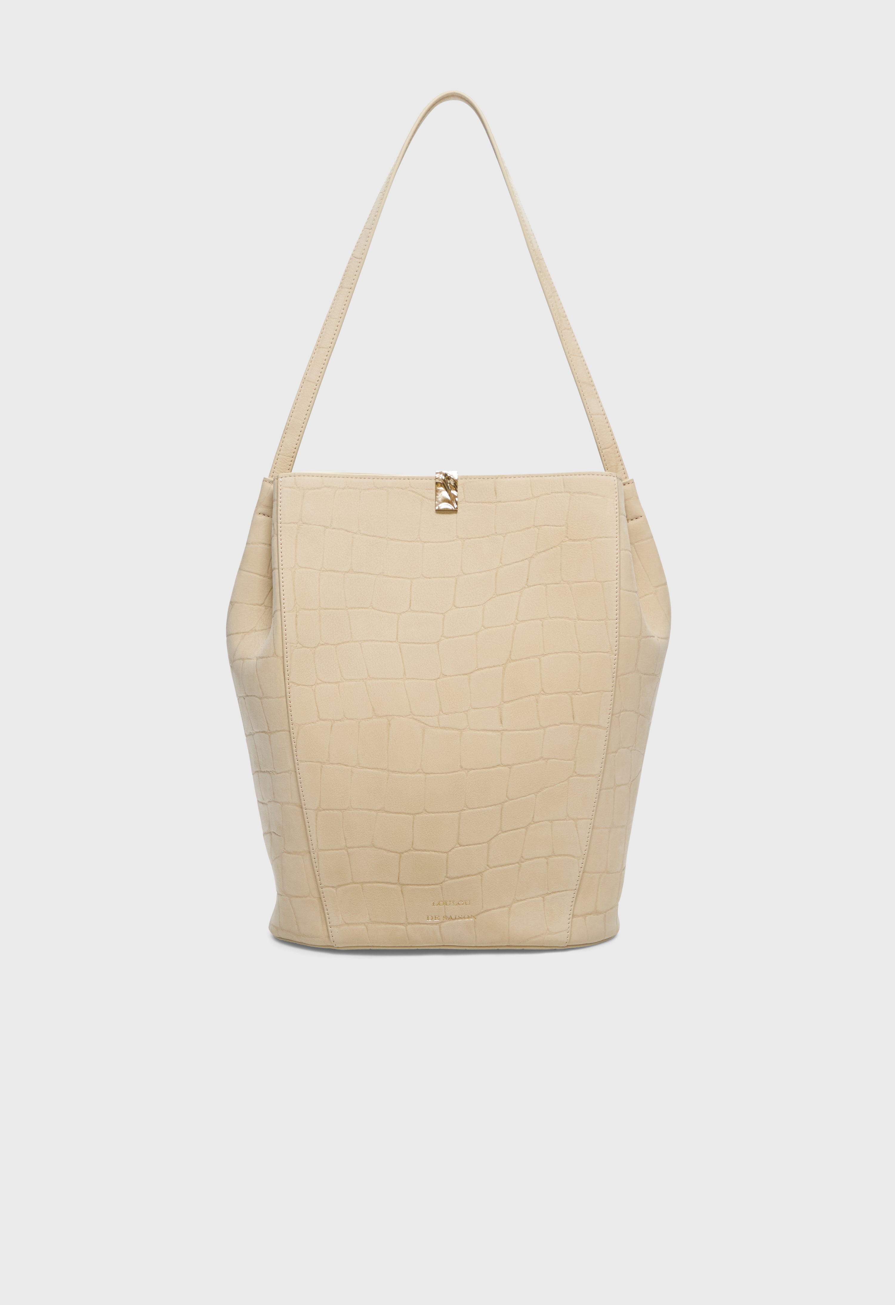 AUDREY Sac seau en cuir nubuck embossé