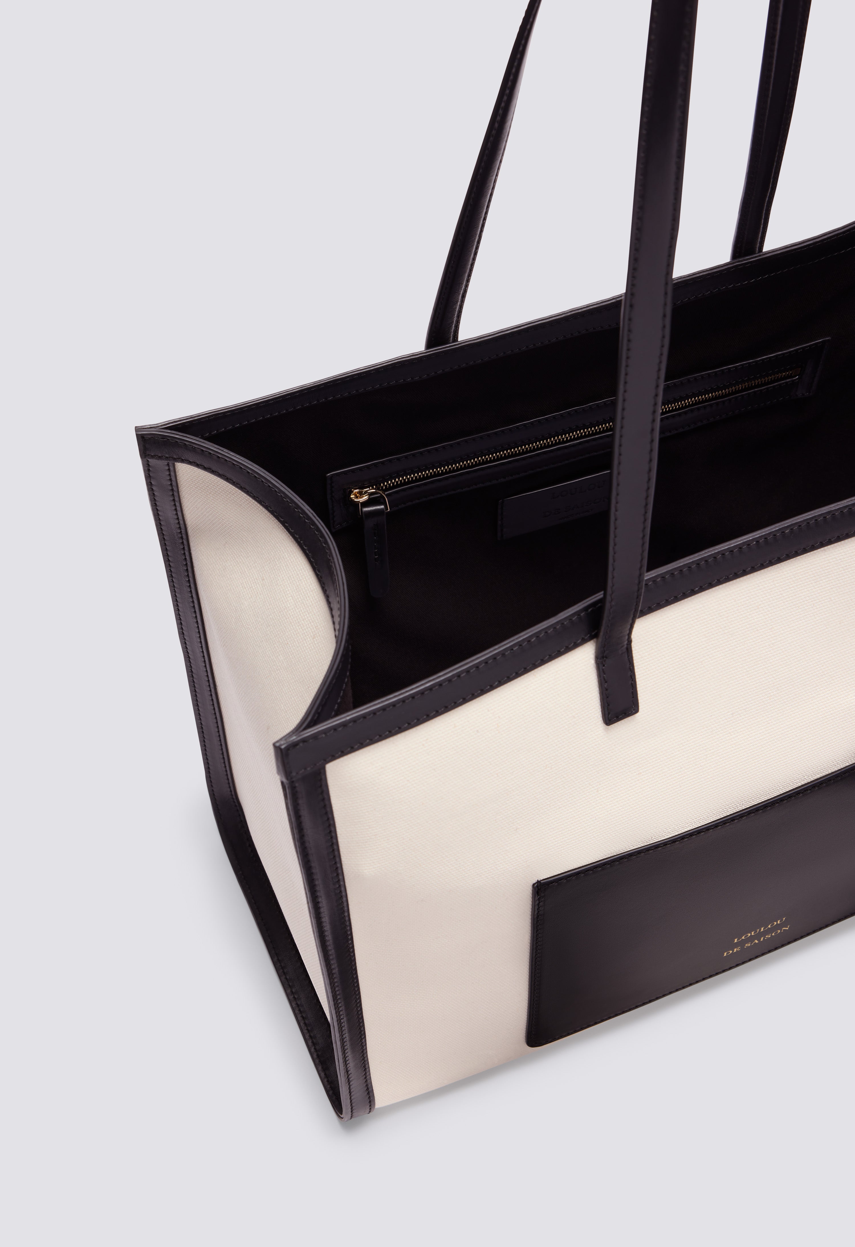 ARABELLA Cotton canvas and leather tote bag