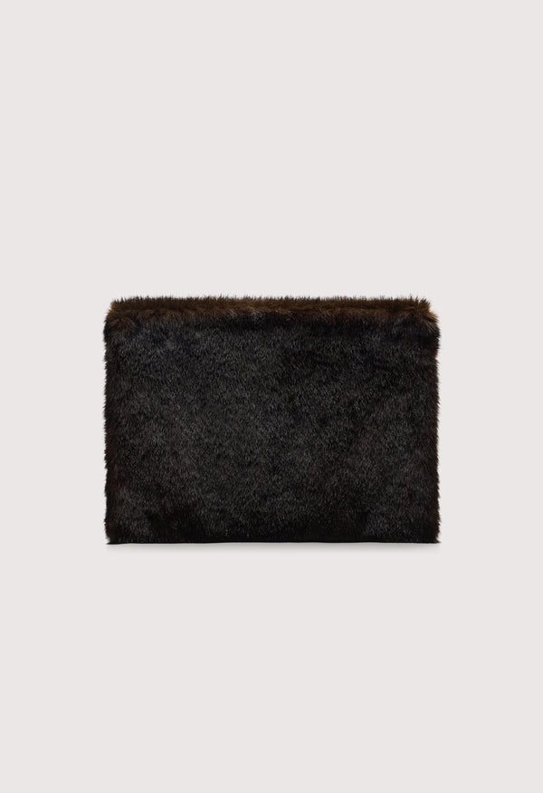 FLINT Faux fur clutch