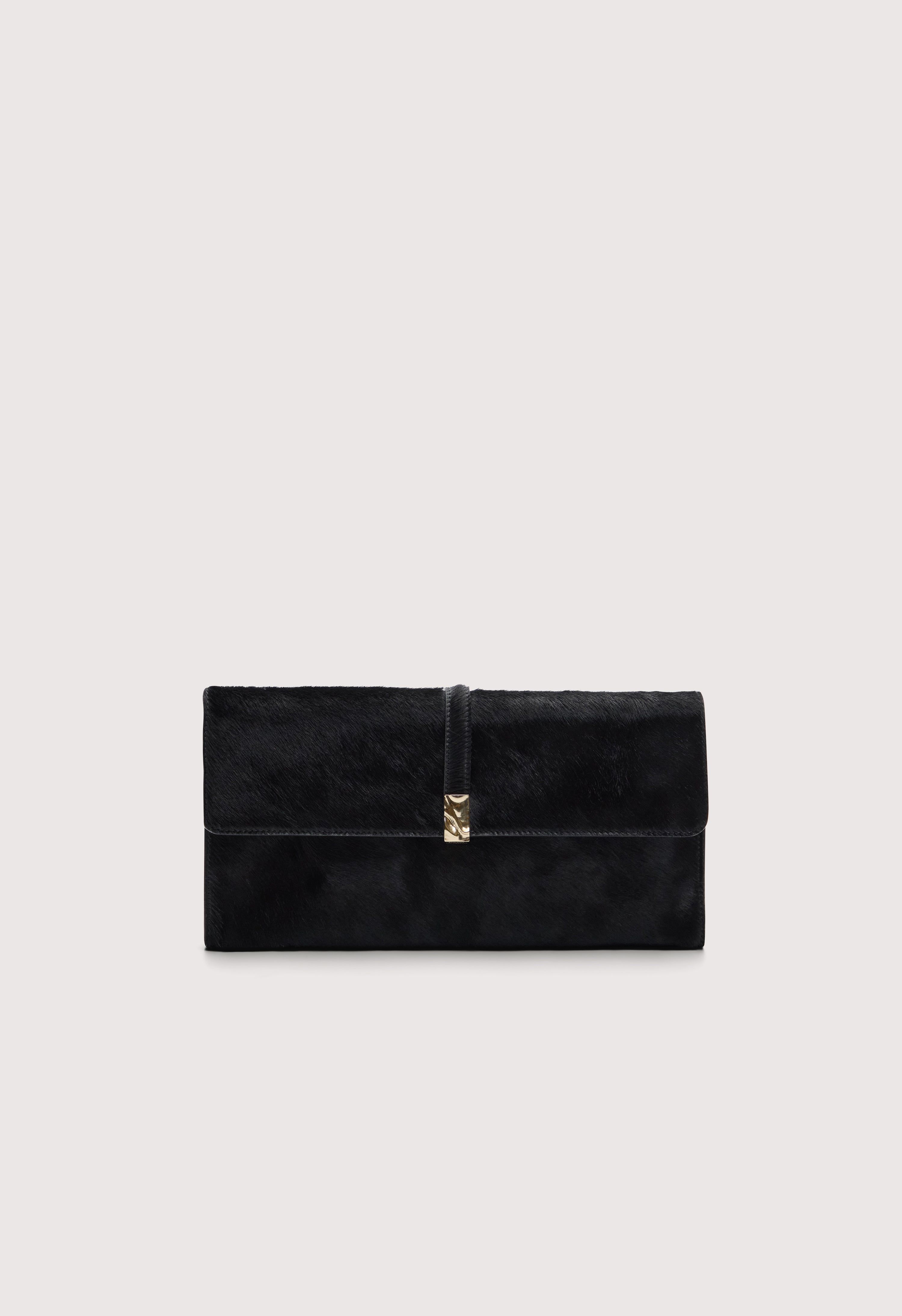 SIMONE Pony-effect leather clutch