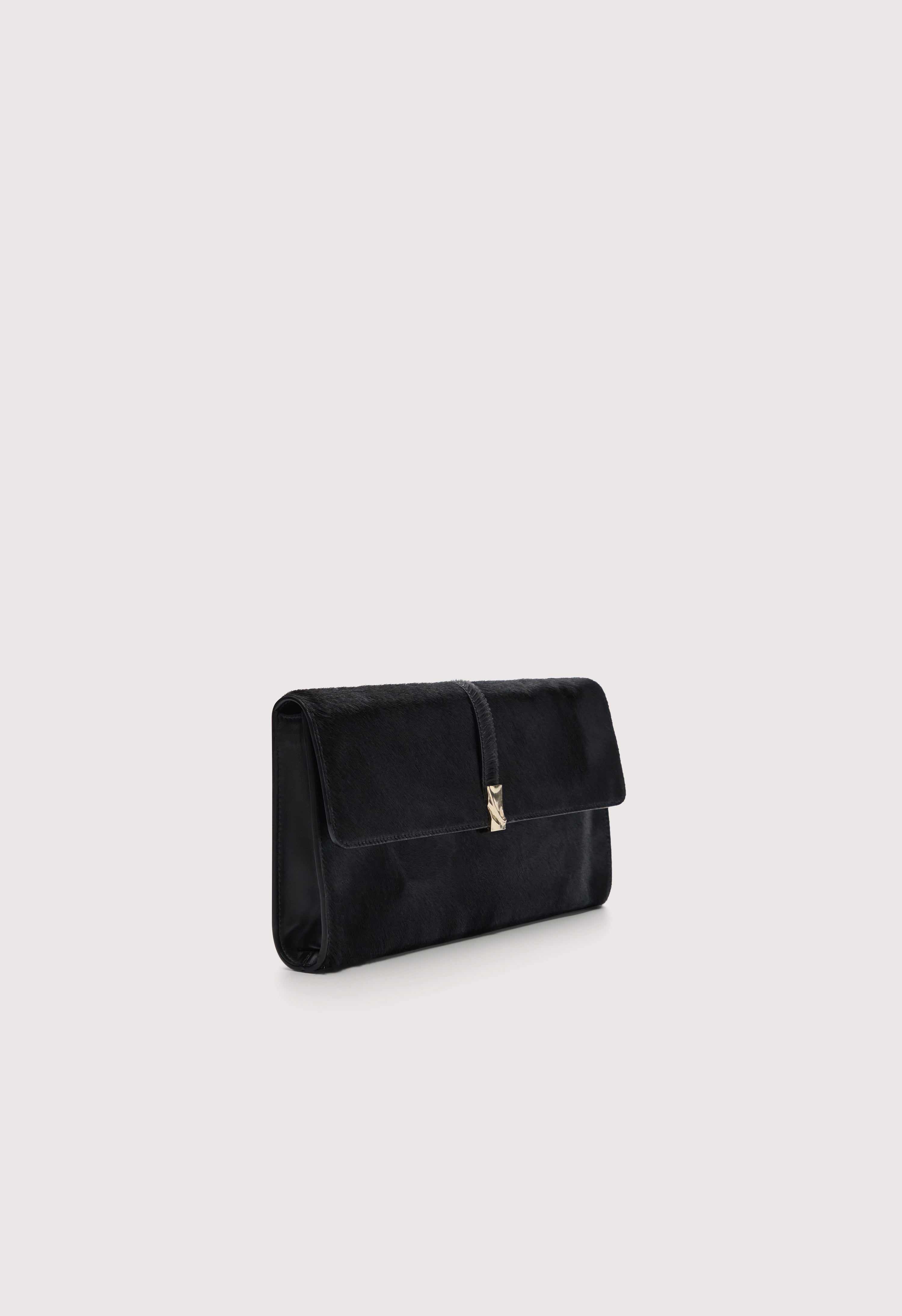 SIMONE Pony-effect leather clutch