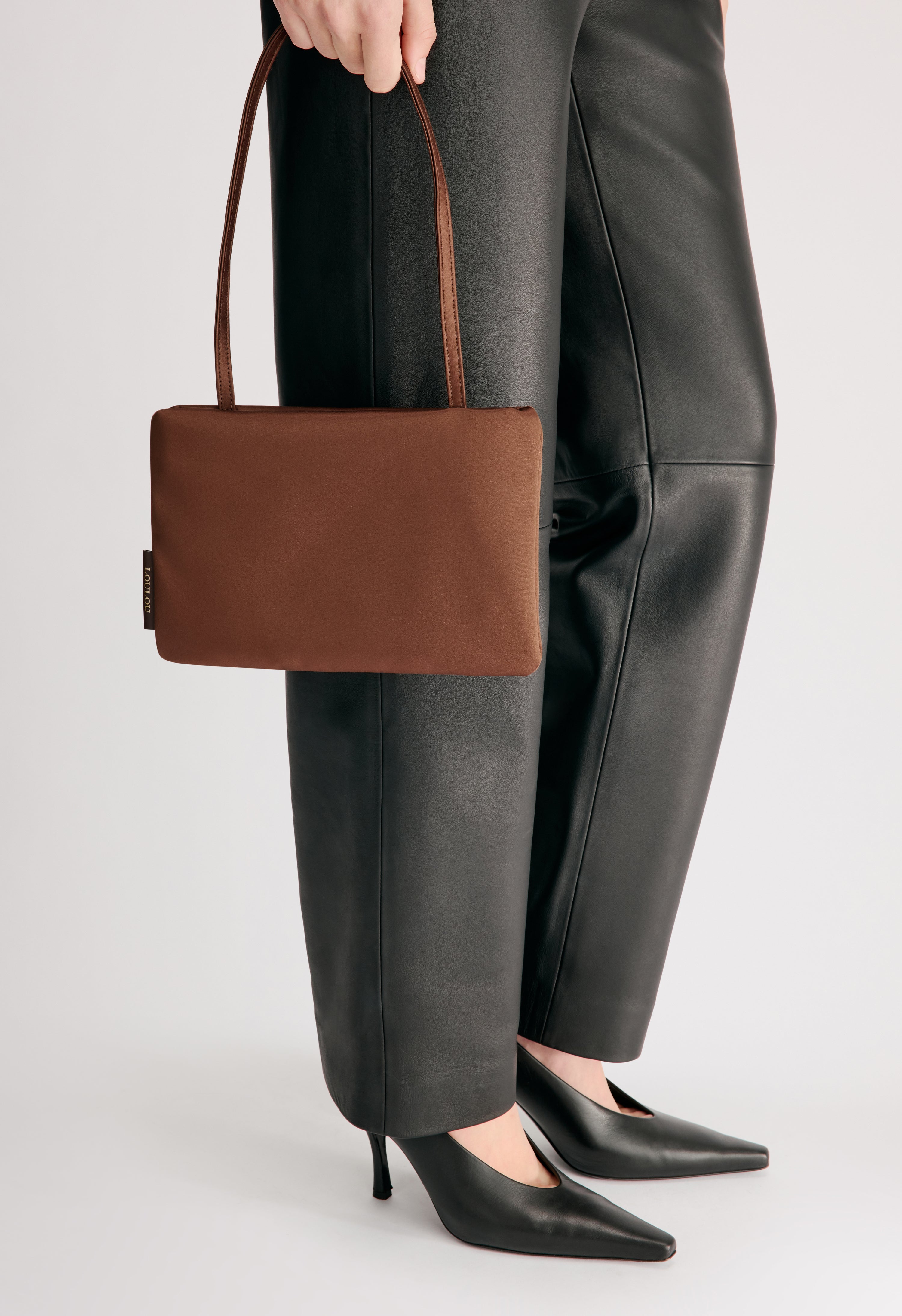 GRACE Small satin baguette bag