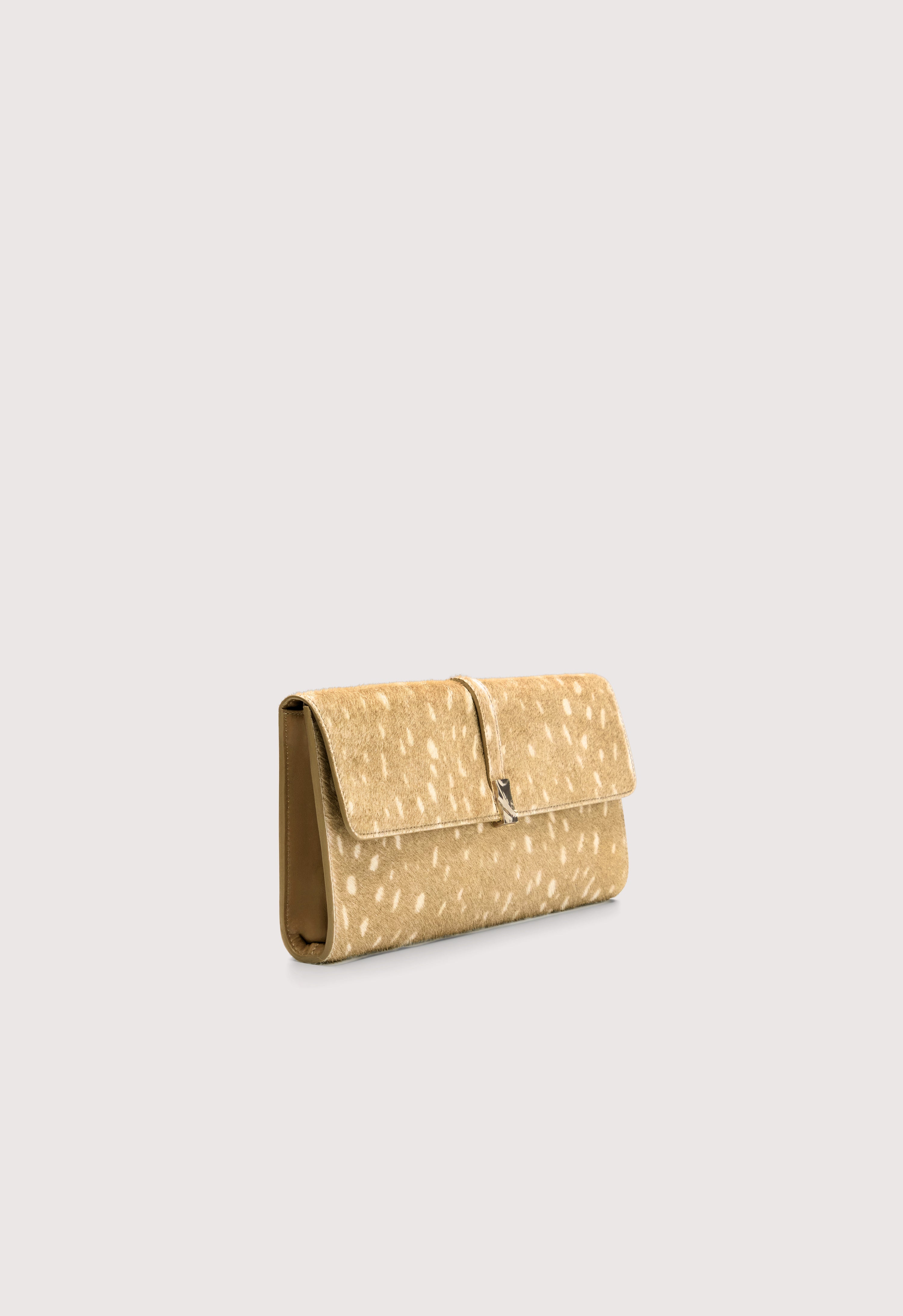 PIPER Deer print pony-effect leather clutch