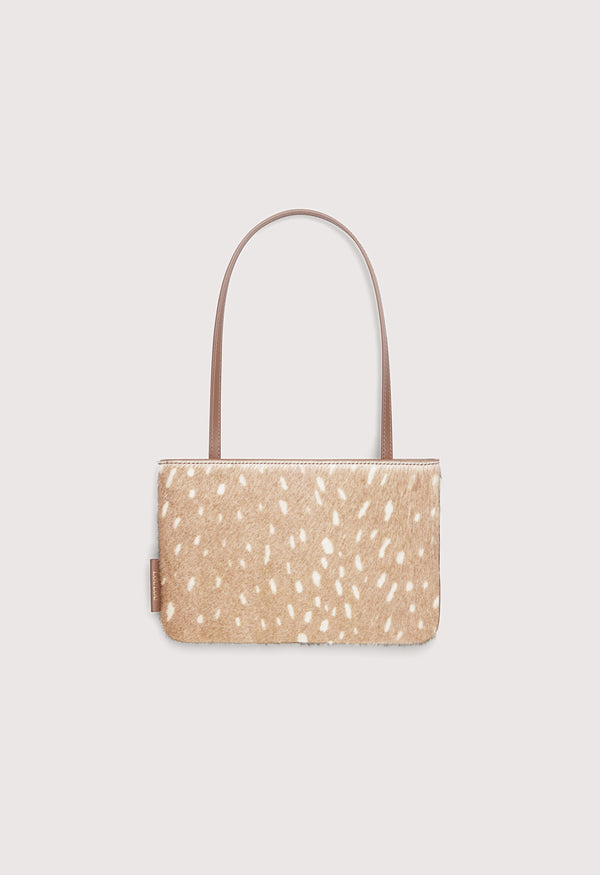 ENID Small deer print pony-effect baguette bag