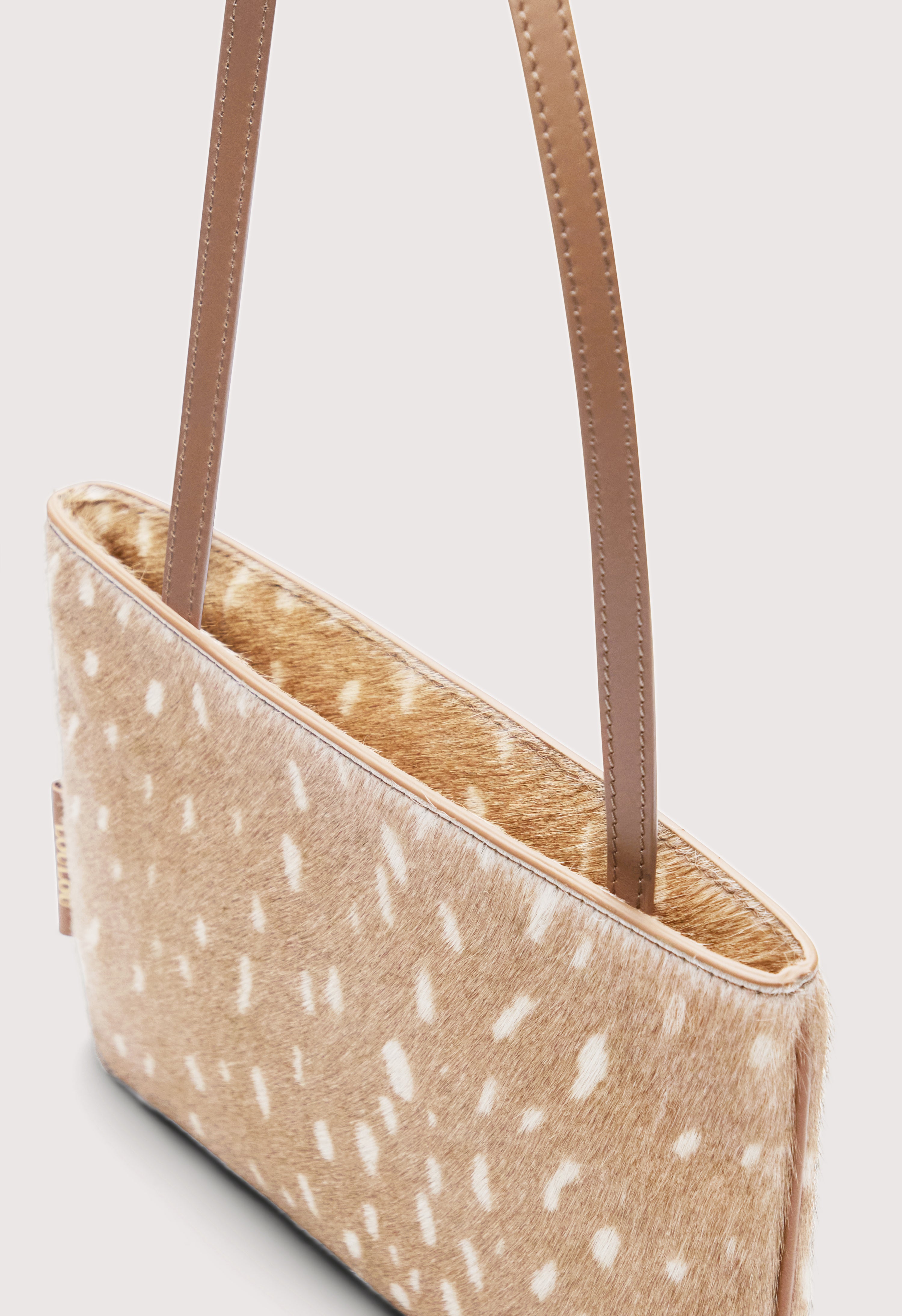 ENID Small deer print pony-effect baguette bag