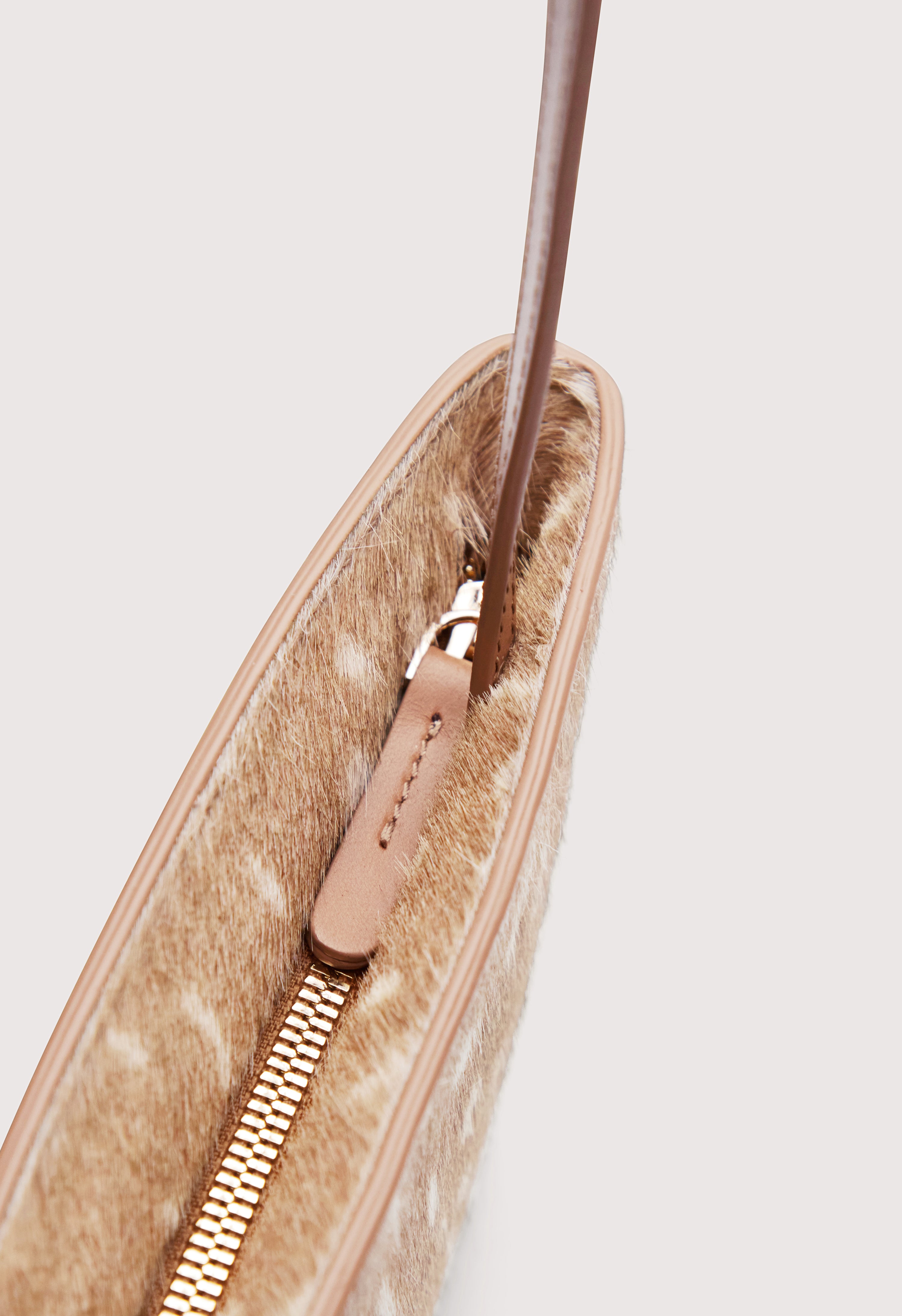 ENID Small deer print pony-effect baguette bag