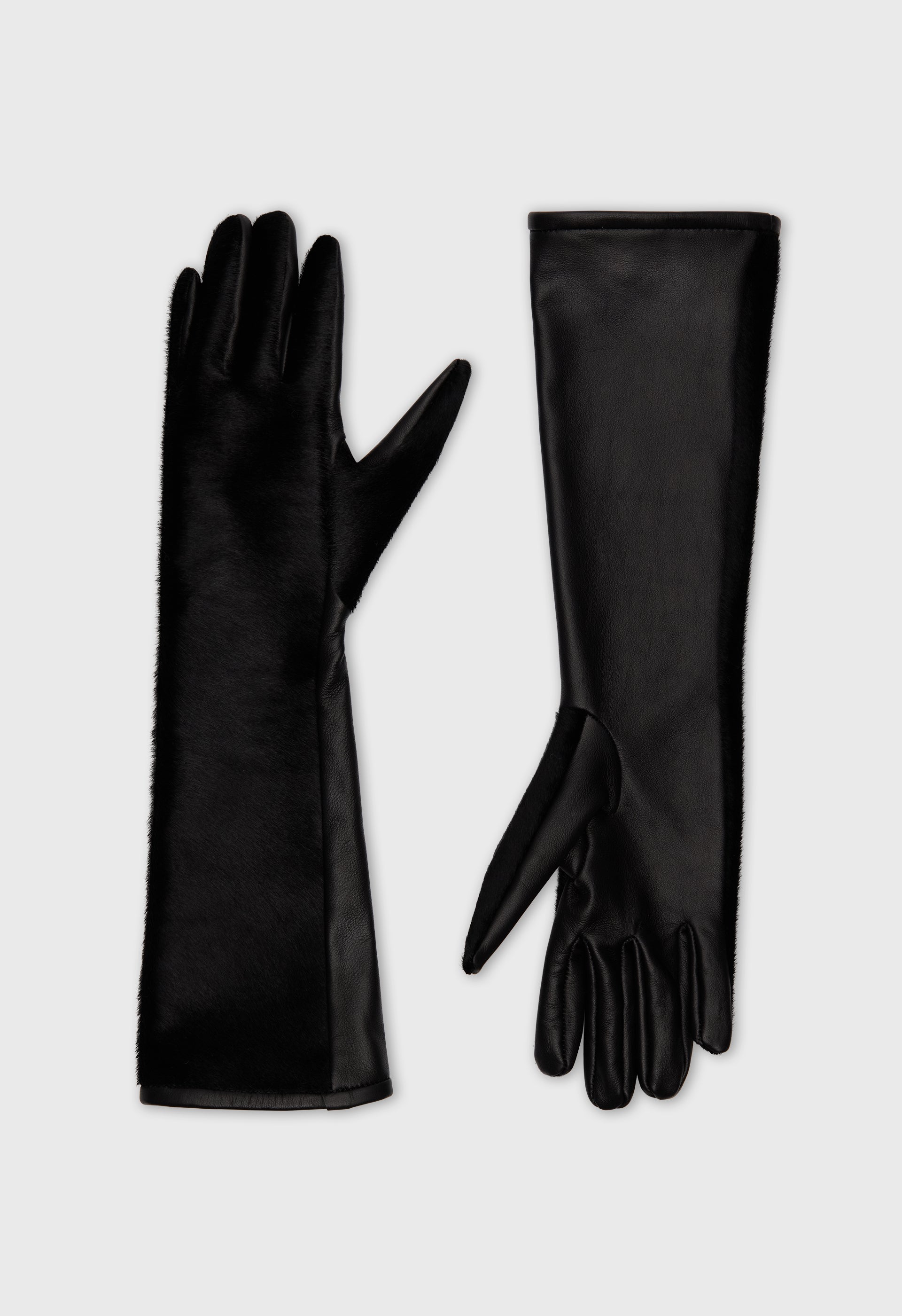 EDNA Pony-effect leather gloves