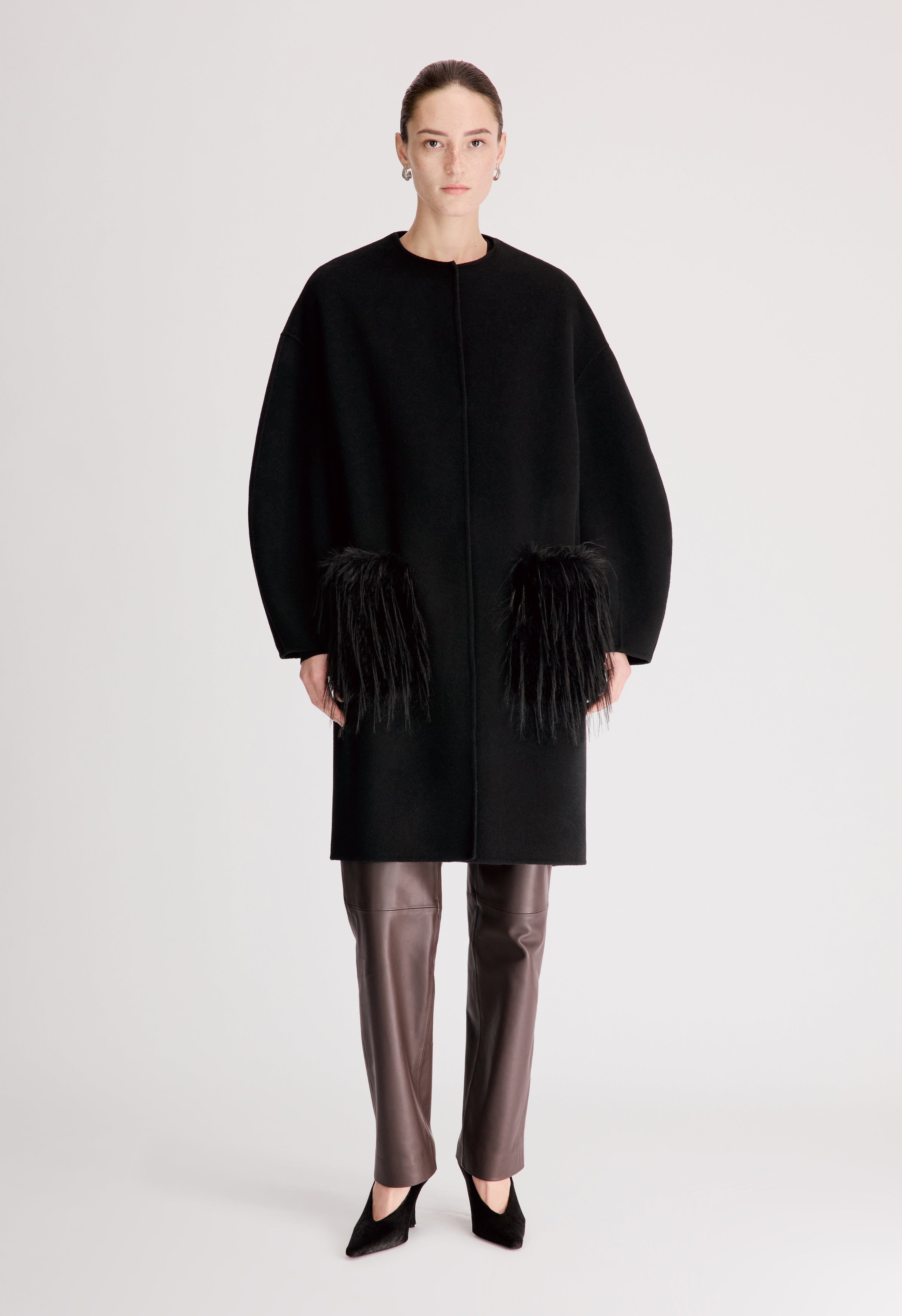 CILIA Wool cashmere drap coat