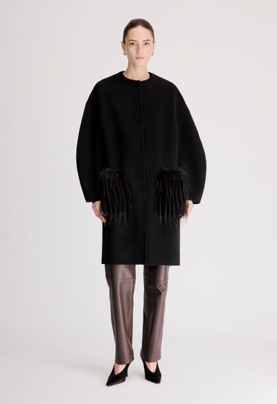 CILIA Manteau en drap de laine et cachemire