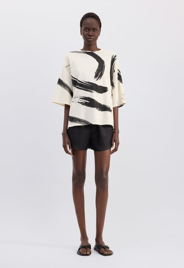 HALBER T-shirt imprimé en coton Supima