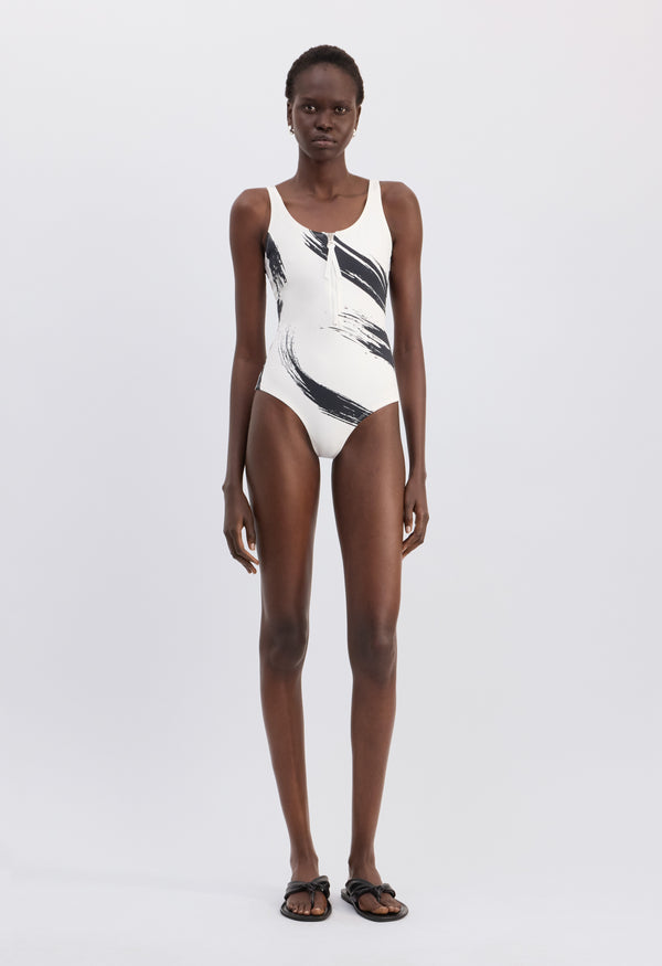 MINEA Maillot de bain imprimé à fermeture glissière