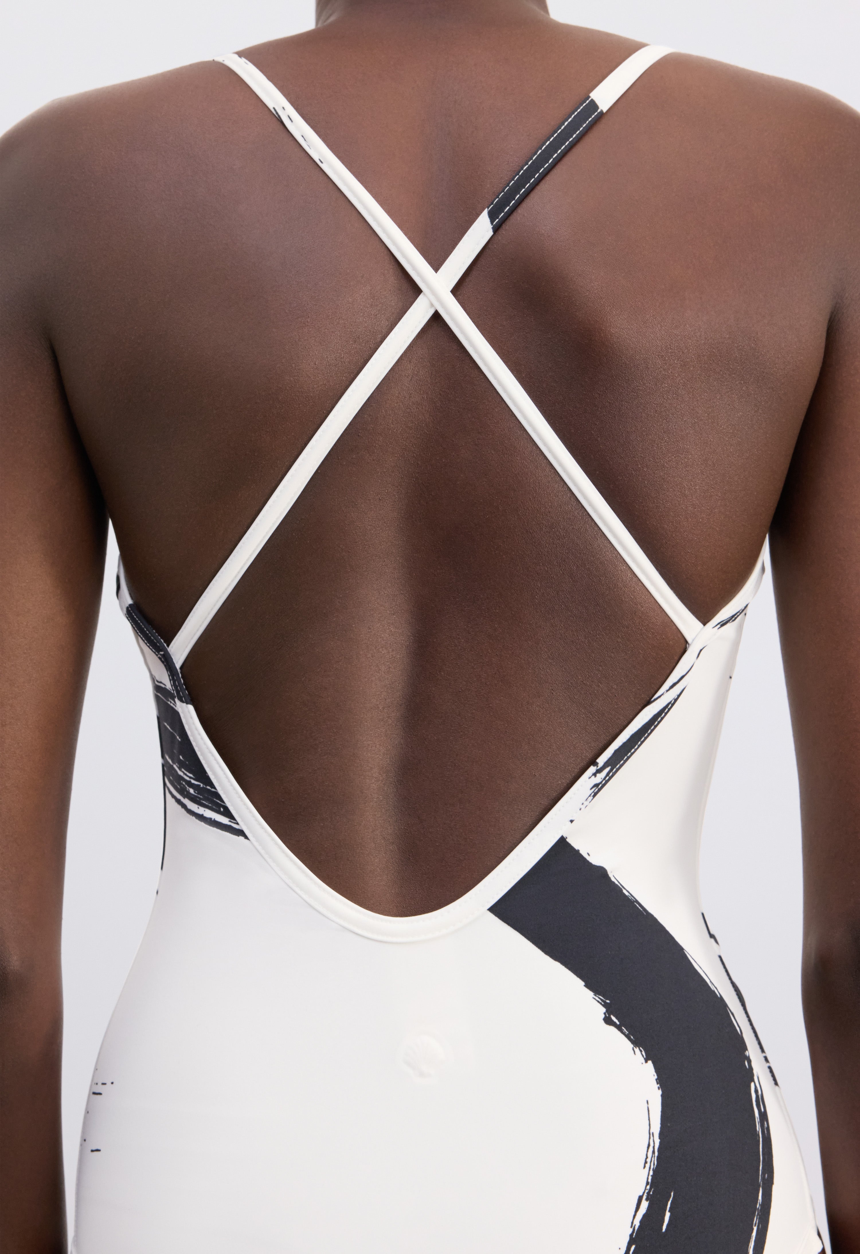 BIANCA Printed criss-crossing straps swimsuit