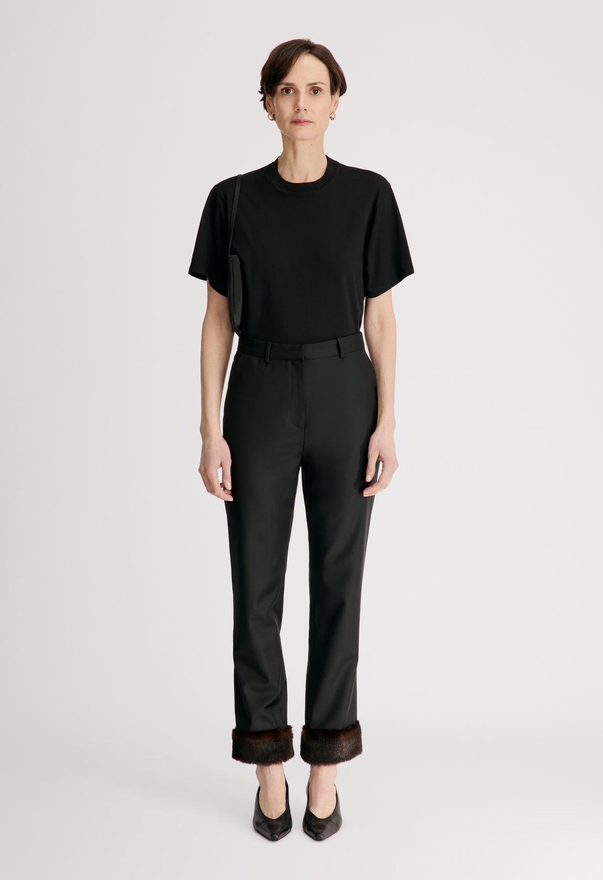 HADEN Virgin wool trousers with faux fur trim