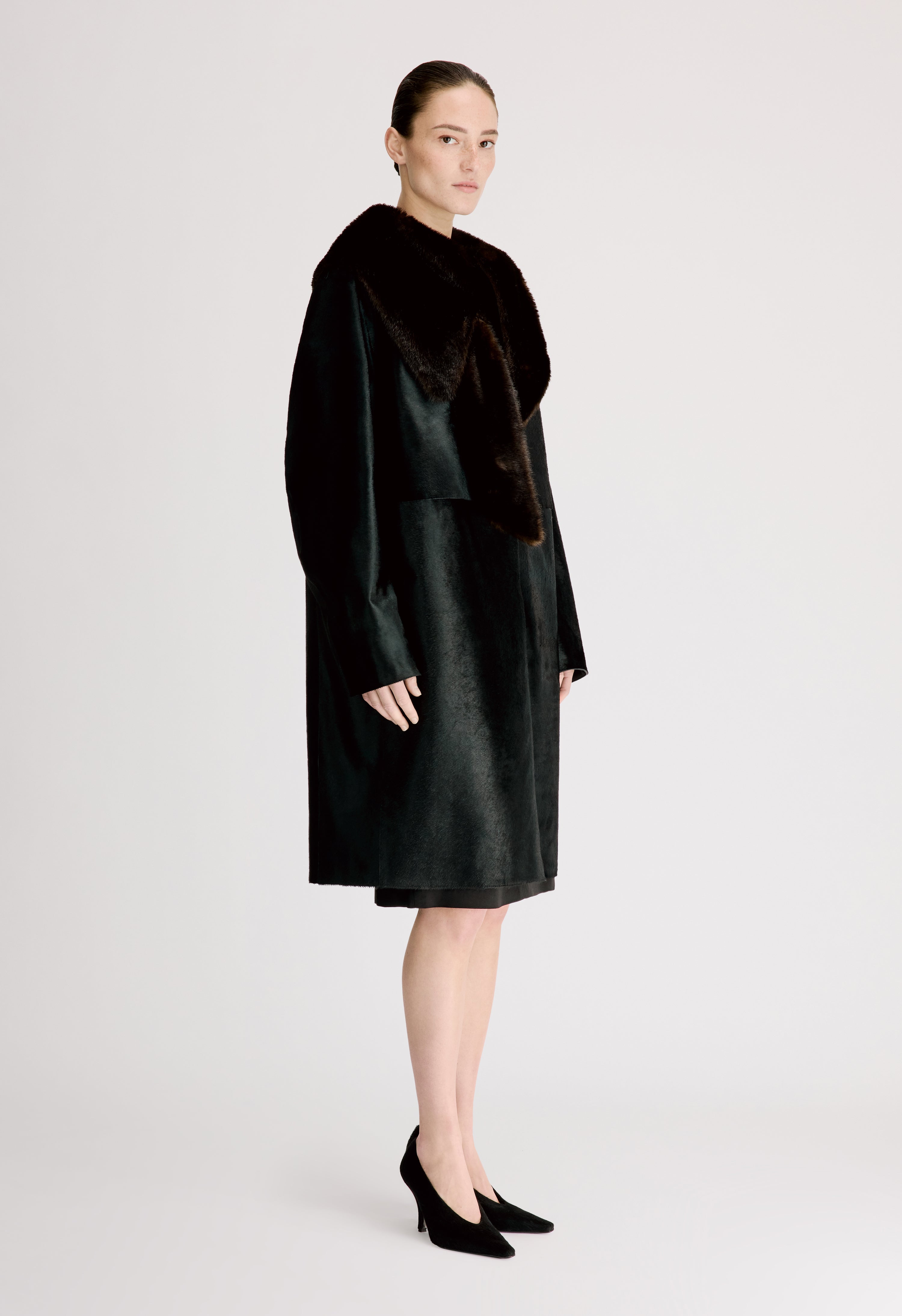 LOTTA Pony-effect leather coat