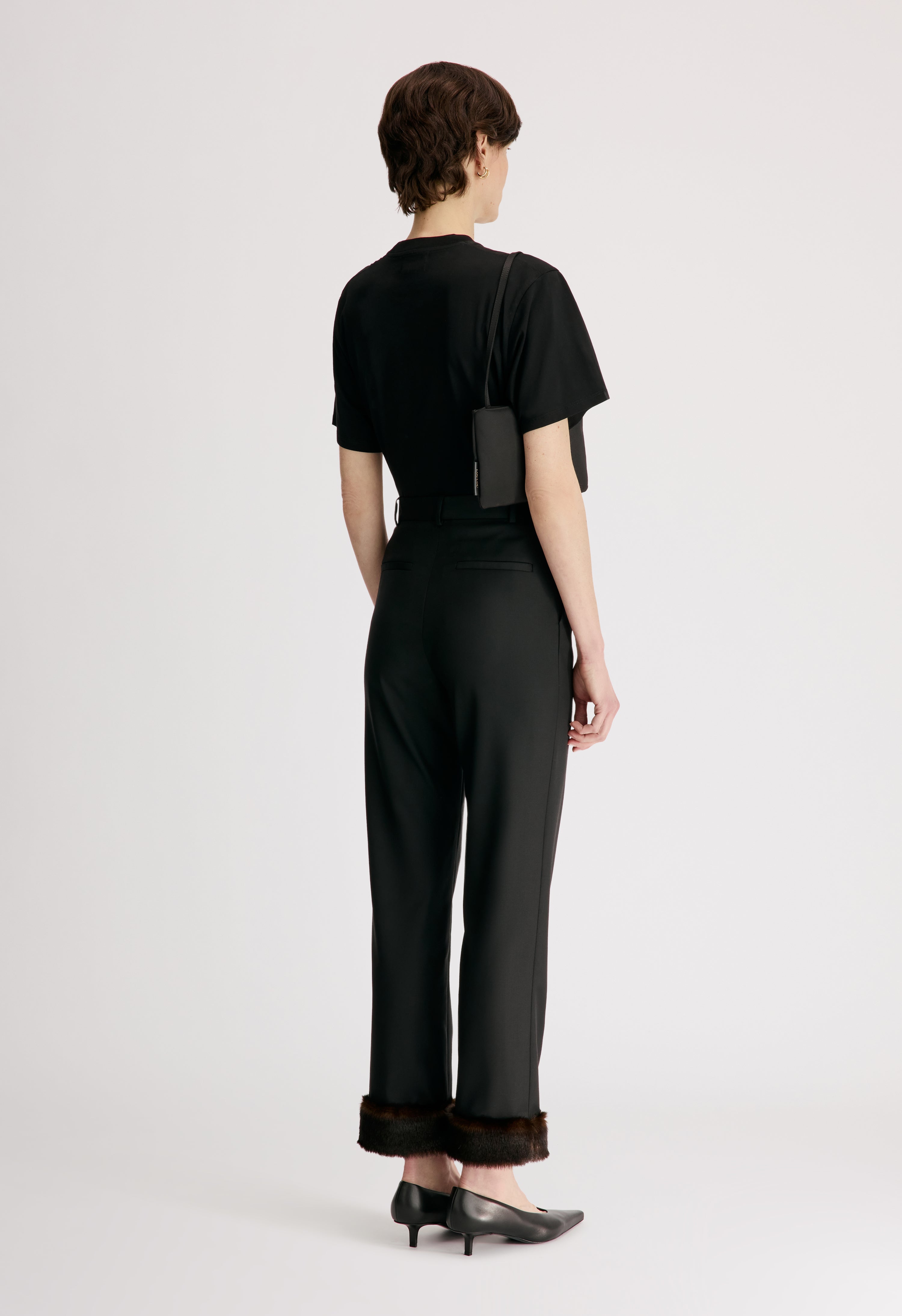 HADEN Virgin wool trousers with faux fur trim