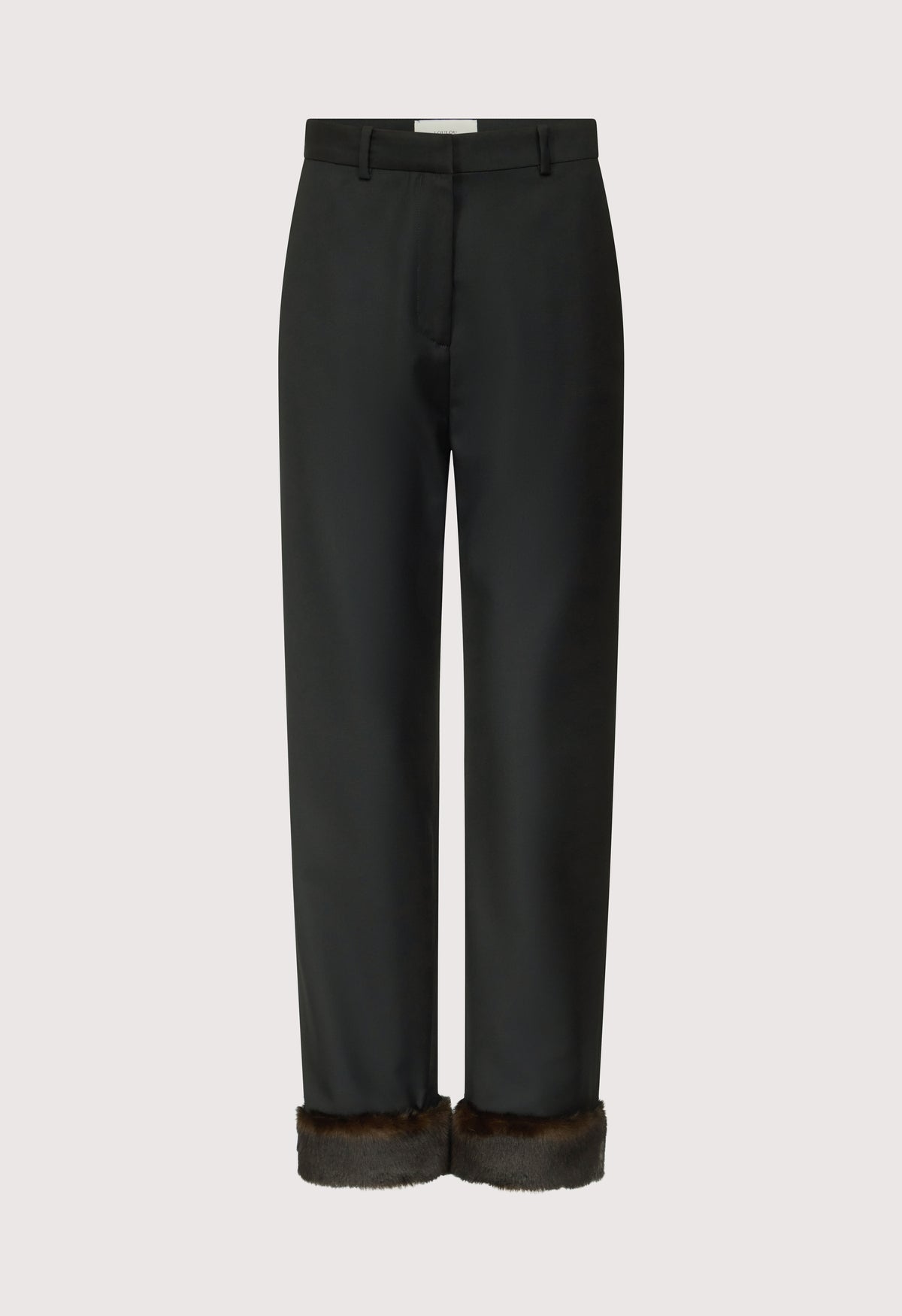 HADEN Virgin wool trousers with faux fur trim
