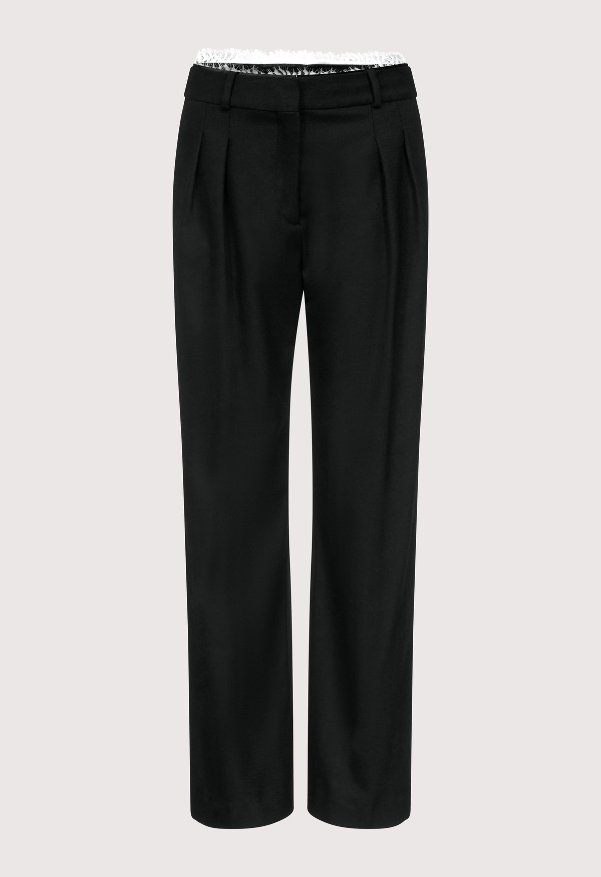 SAUL Lace trim pleated trousers