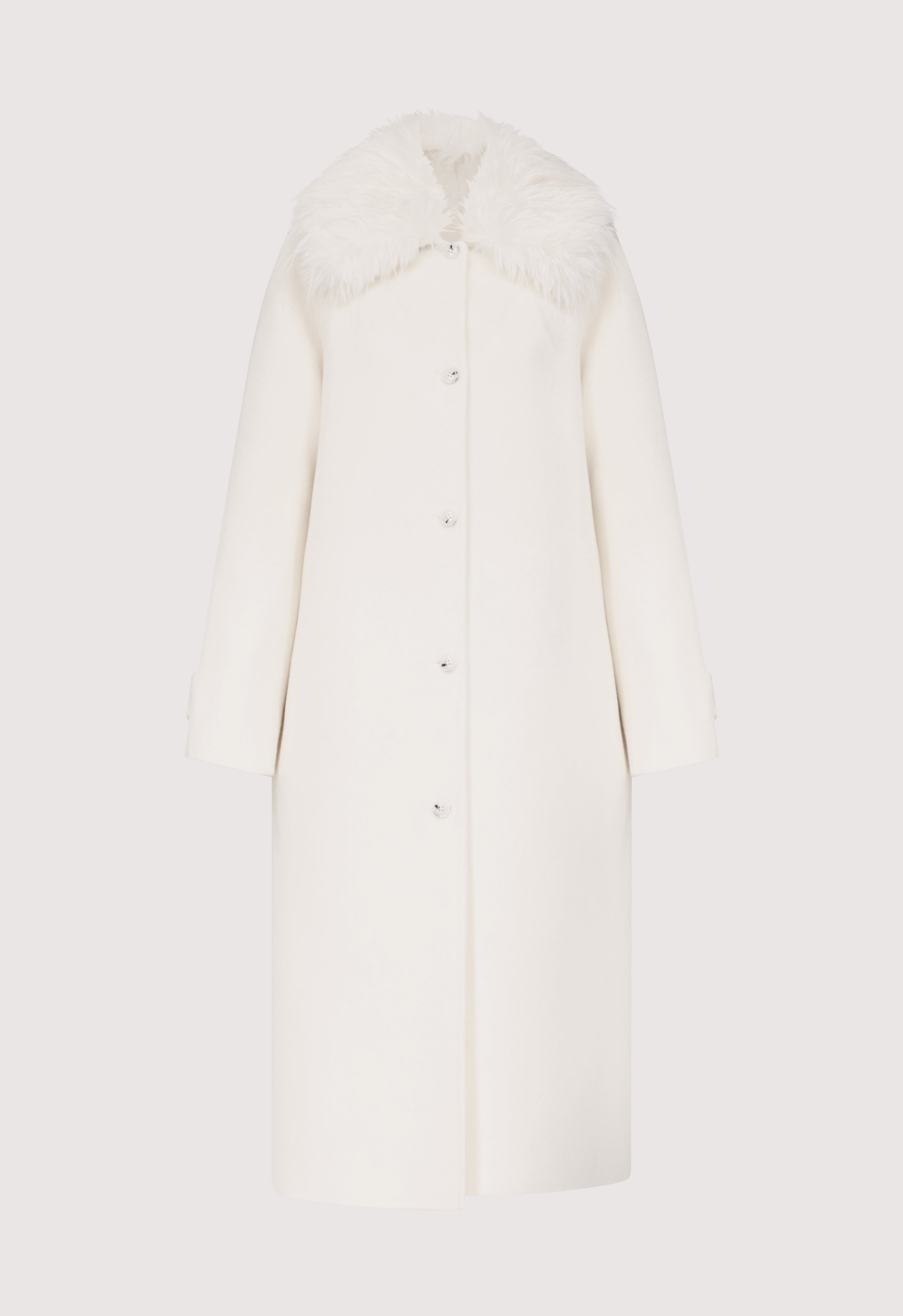 YRSA Detachable faux fur collar coat