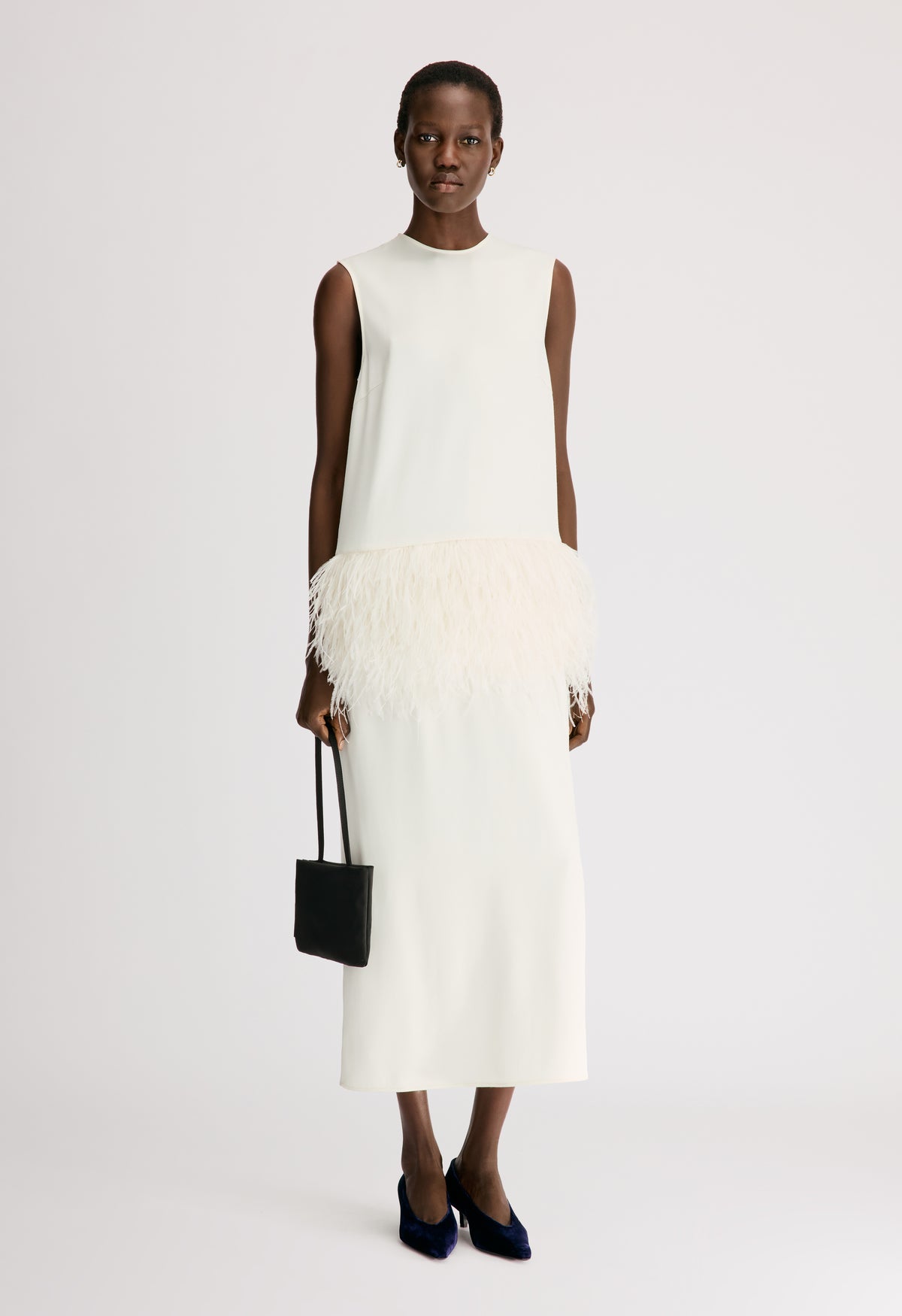 SONIA Dress with ostrich feathers detail