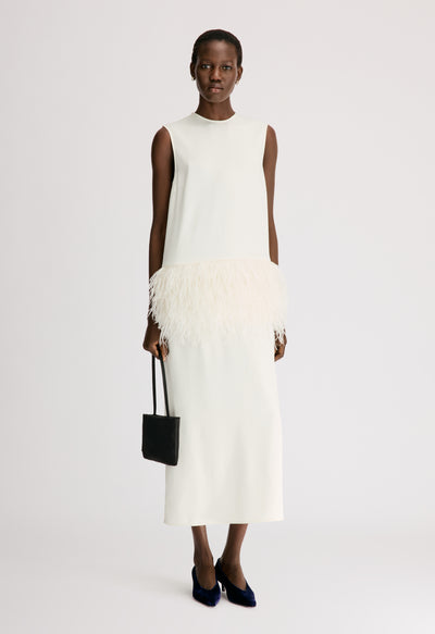 SONIA Dress with ostrich feathers detail