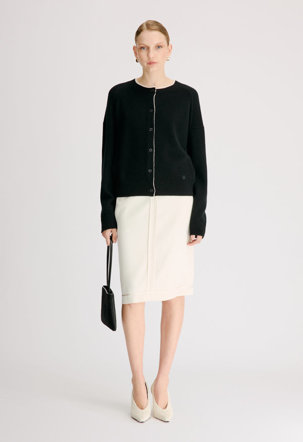 NICOLA Bicolor cashmere cardigan