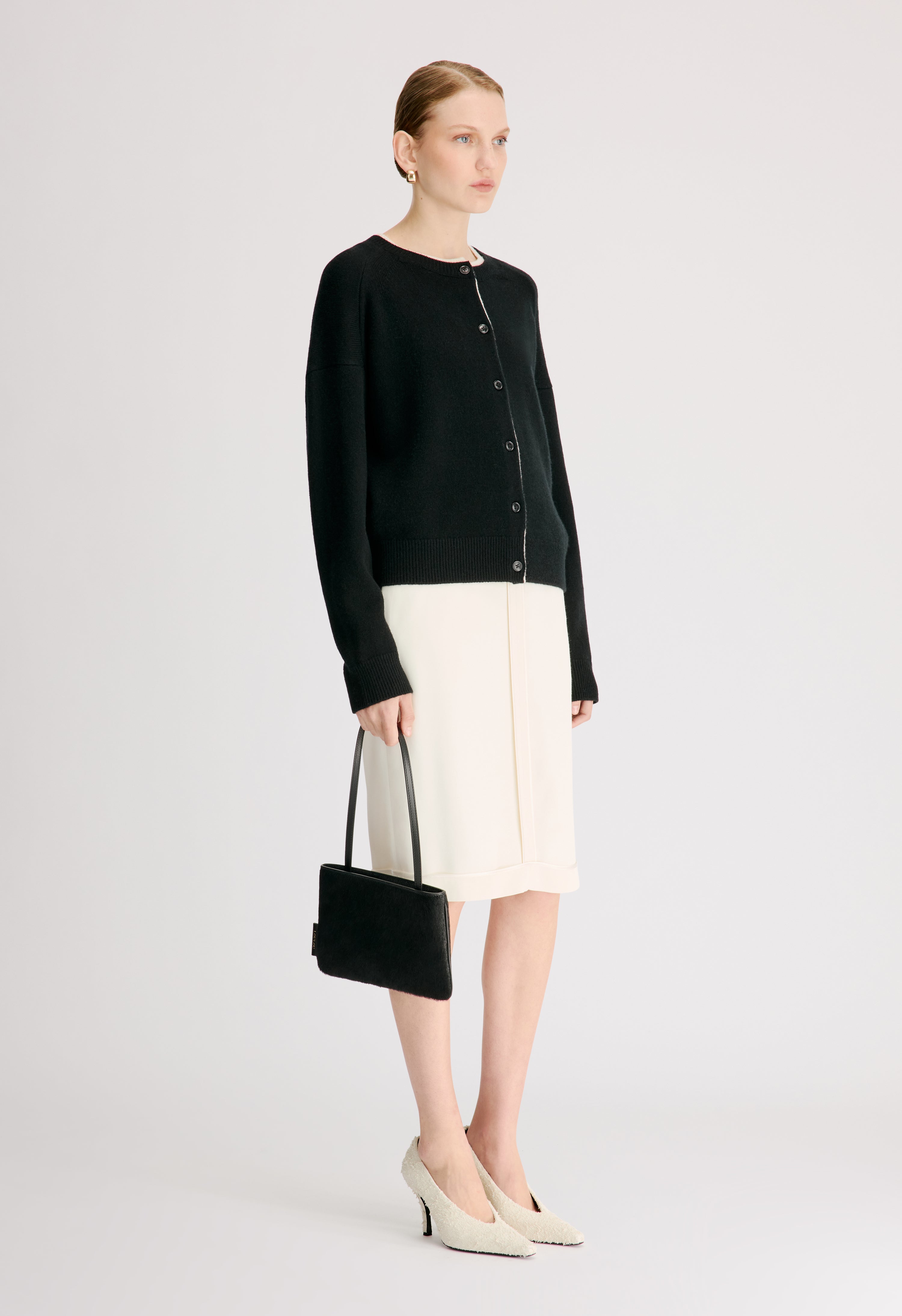 NICOLA Bicolor cashmere cardigan
