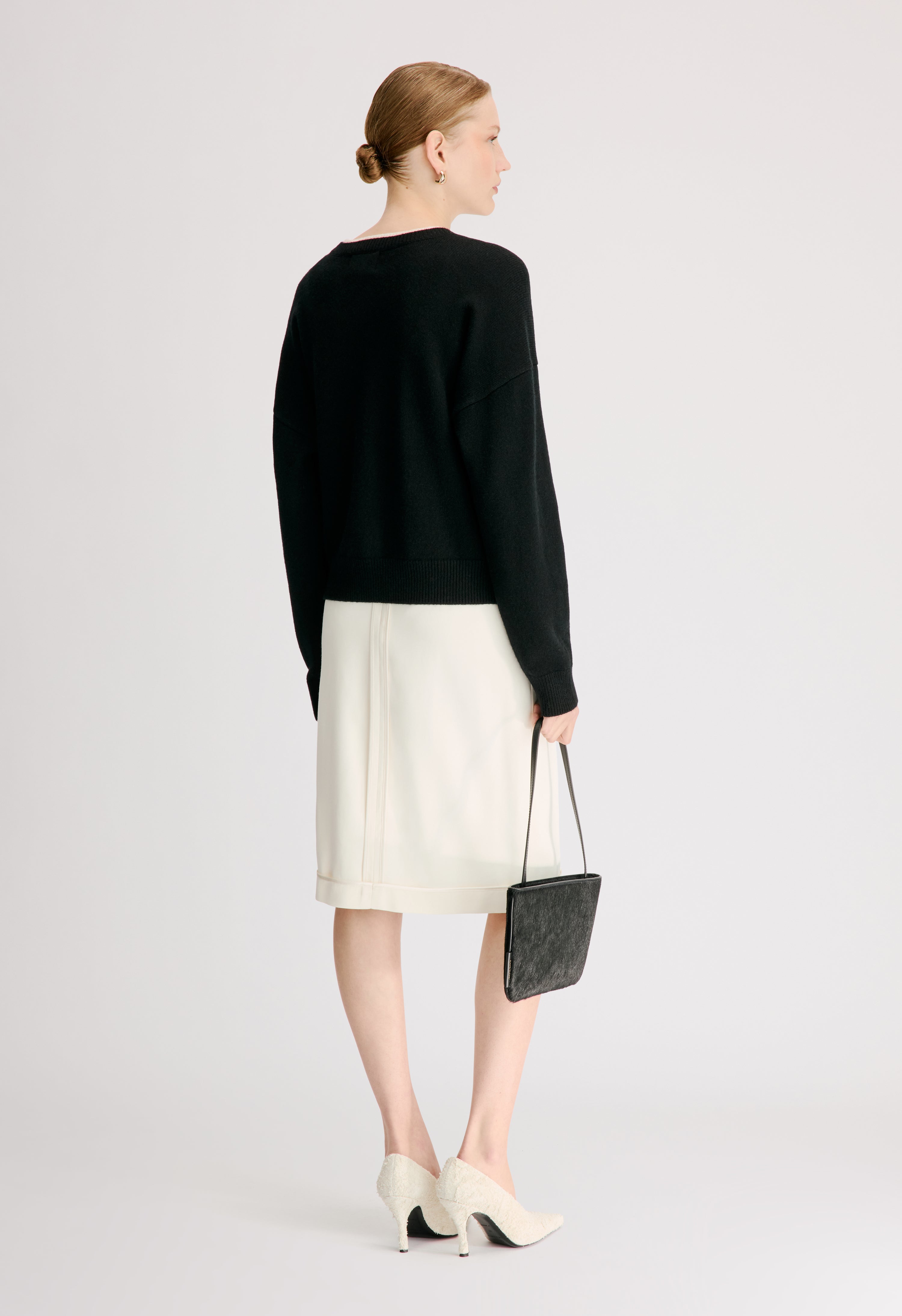 NICOLA Bicolor cashmere cardigan