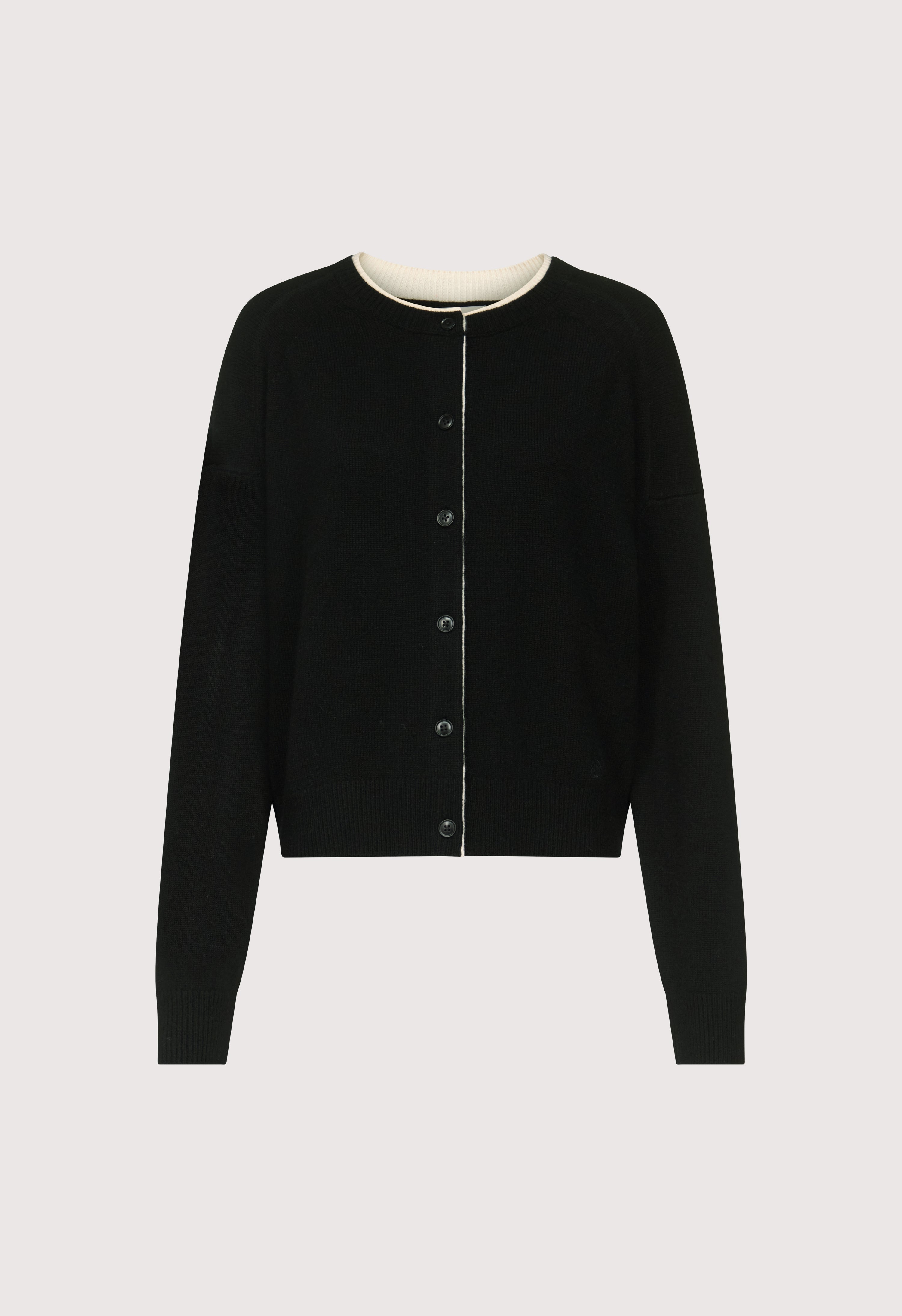 NICOLA Bicolor cashmere cardigan