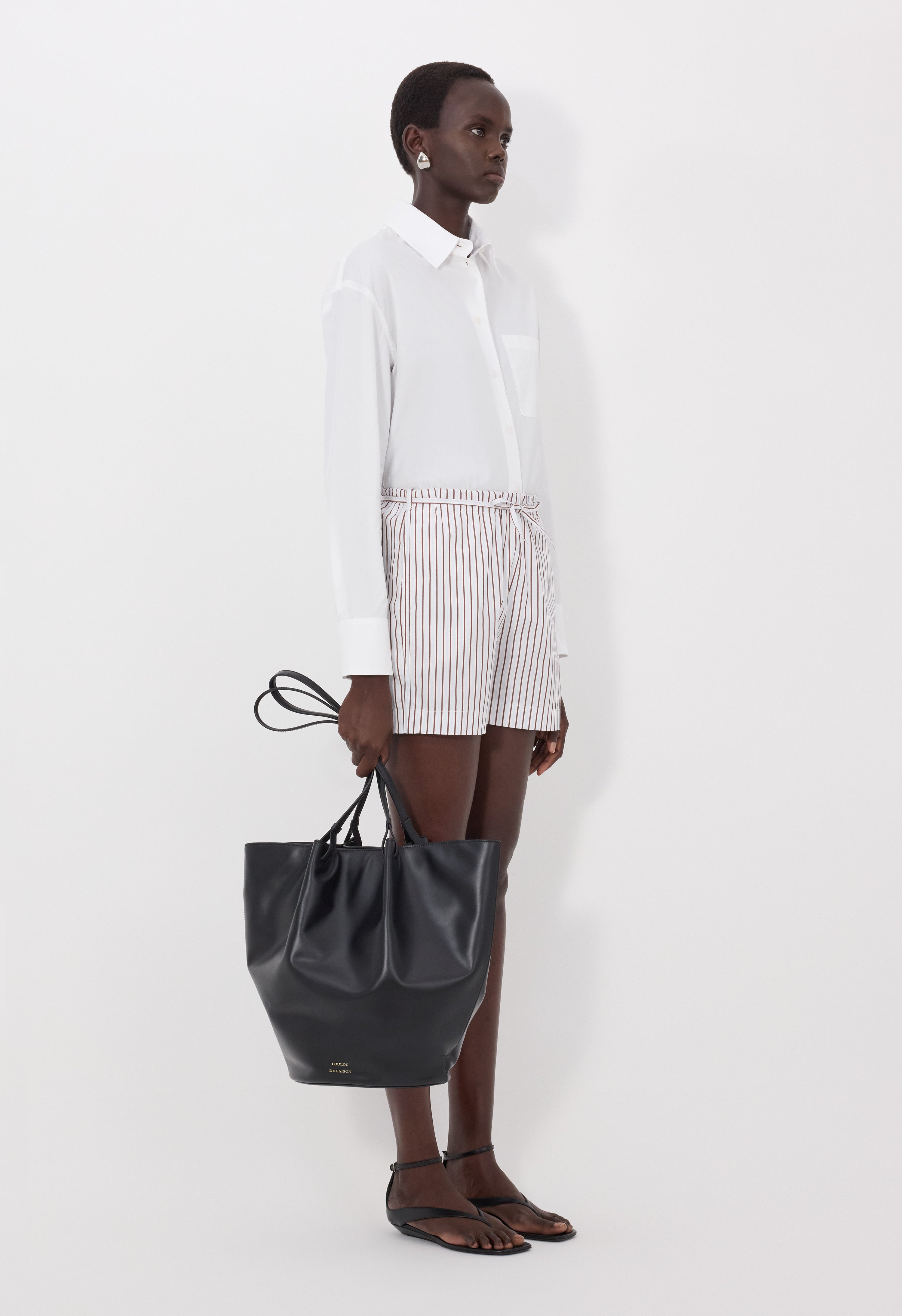 LORY Short rayé en popeline de coton