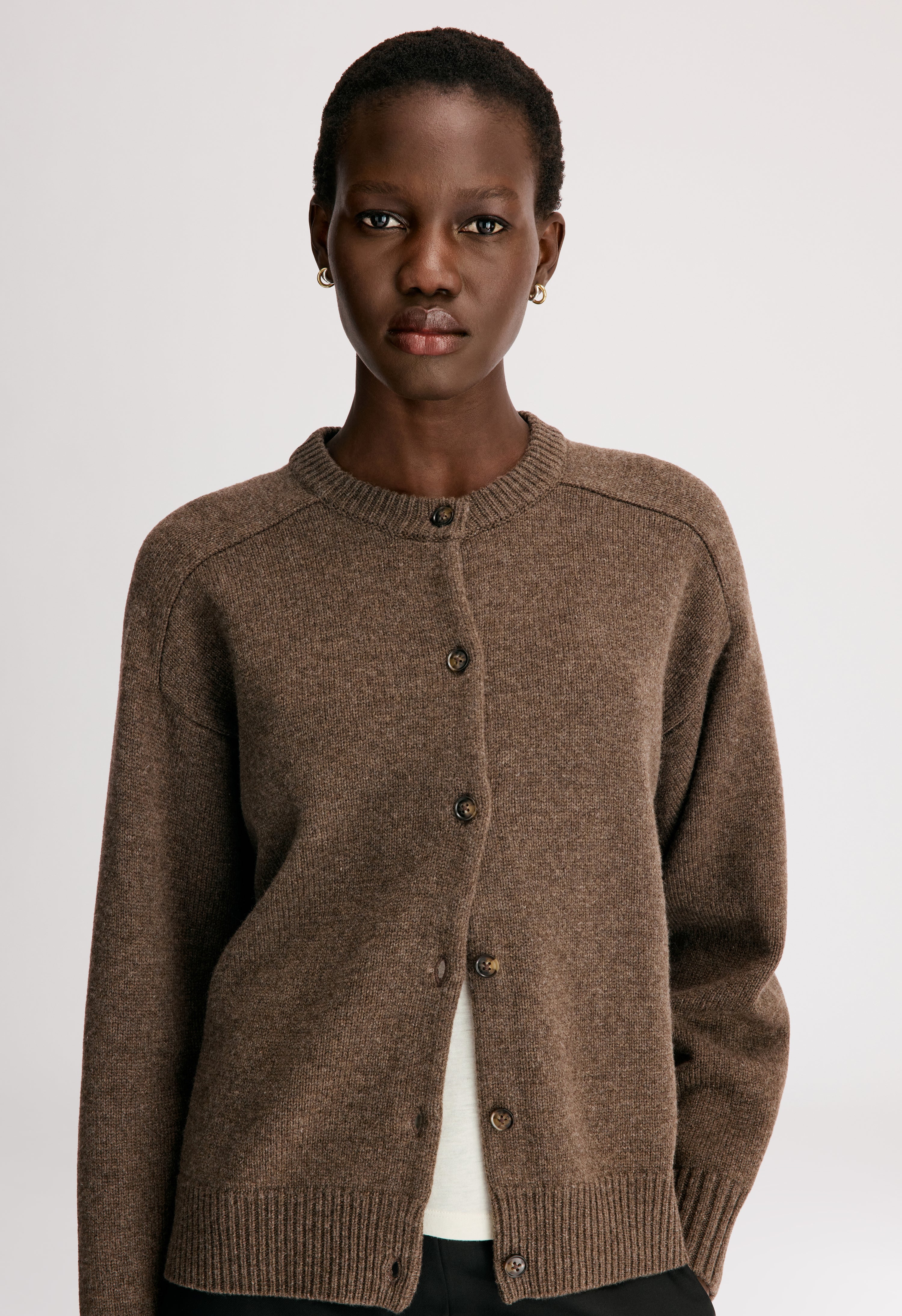 AIDAR LDS Cardigan en laine et cachemire mélangés