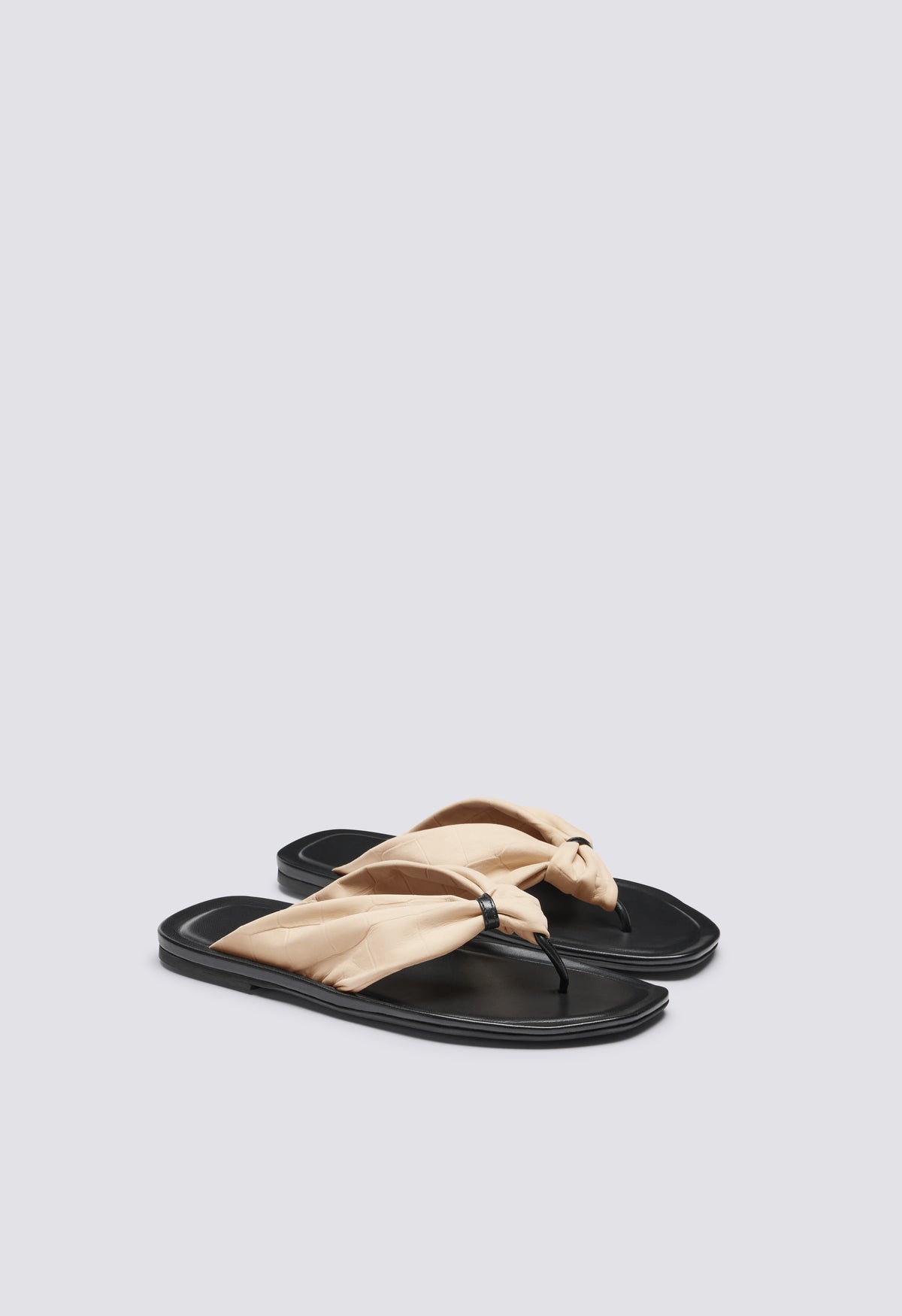 AKIN Embossed nubuck leather sandals
