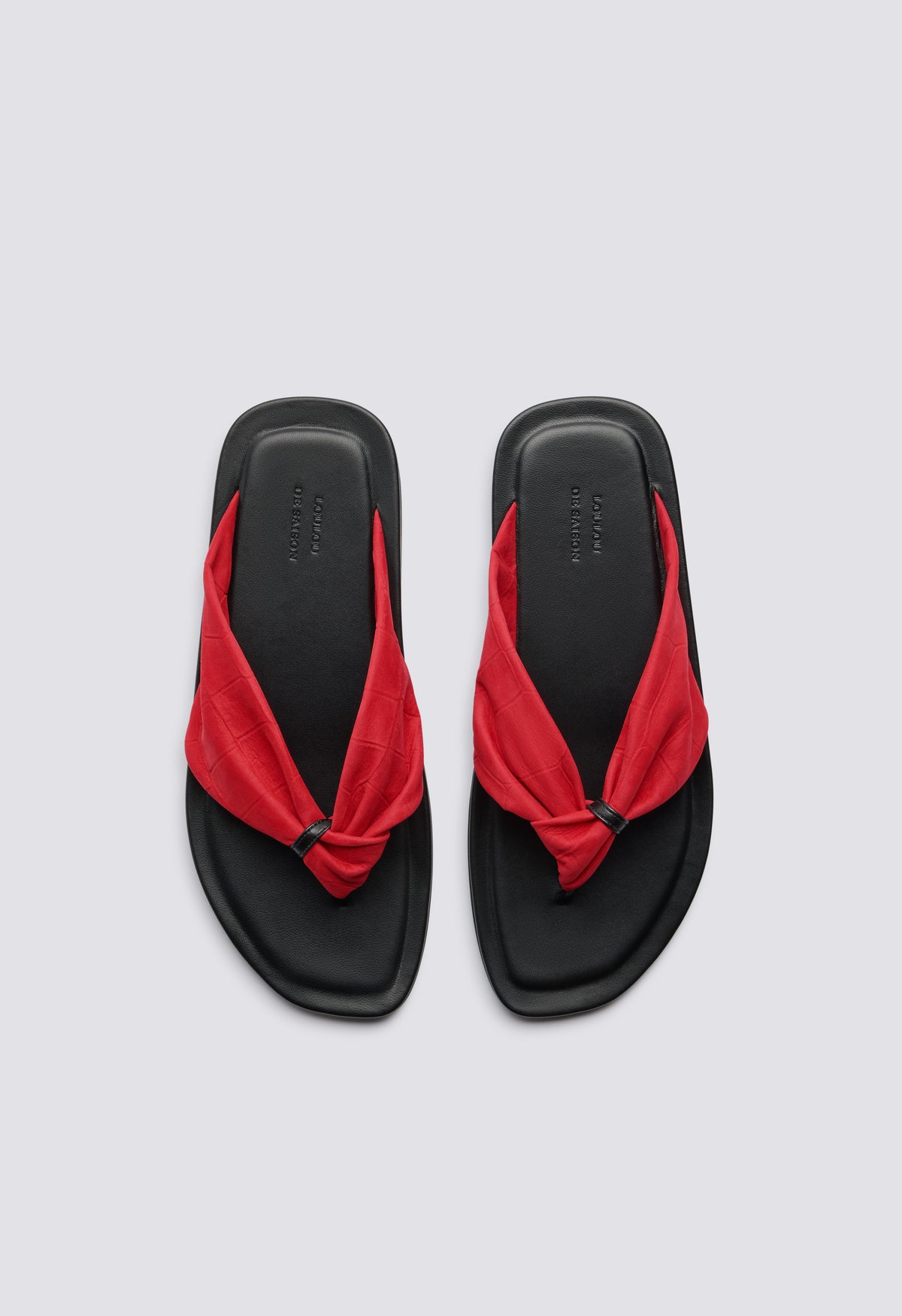 AKIN Embossed nubuck leather sandals