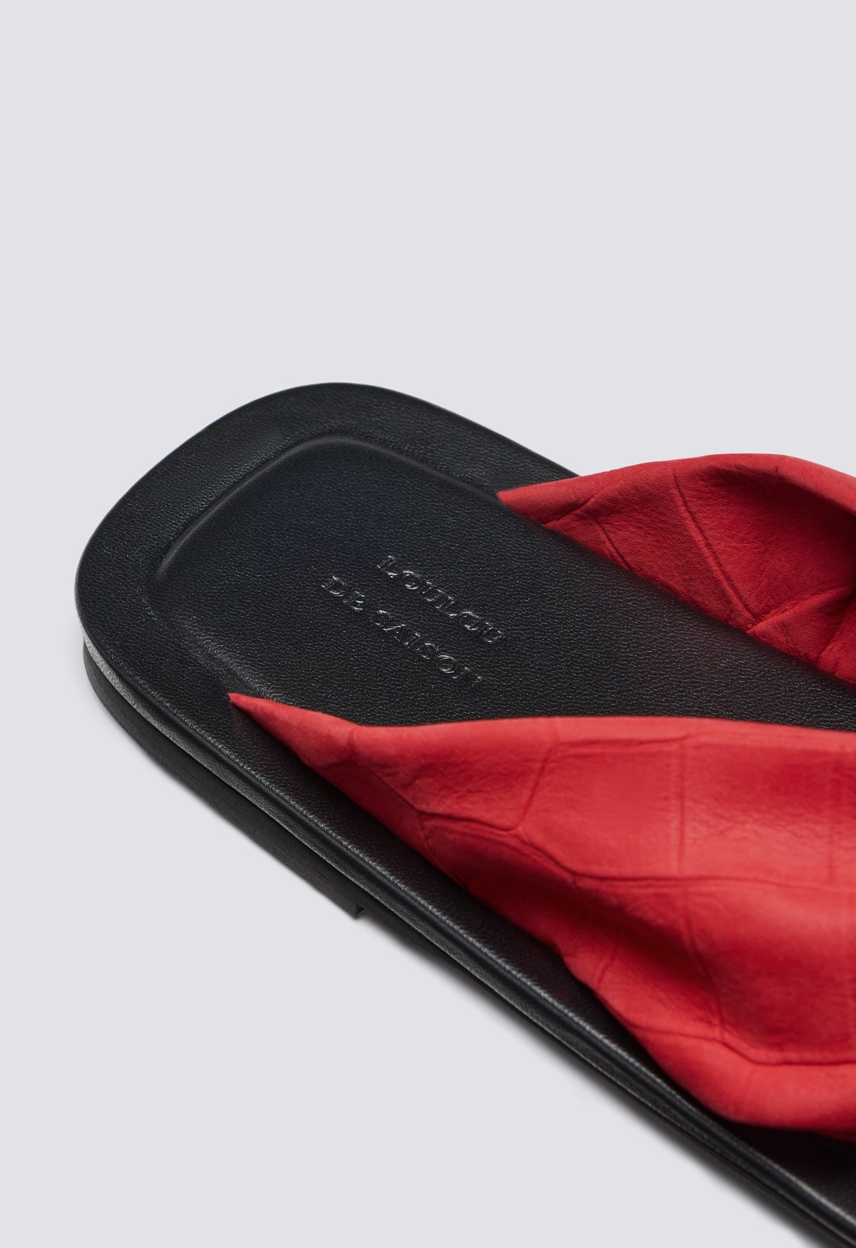 AKIN Embossed nubuck leather sandals
