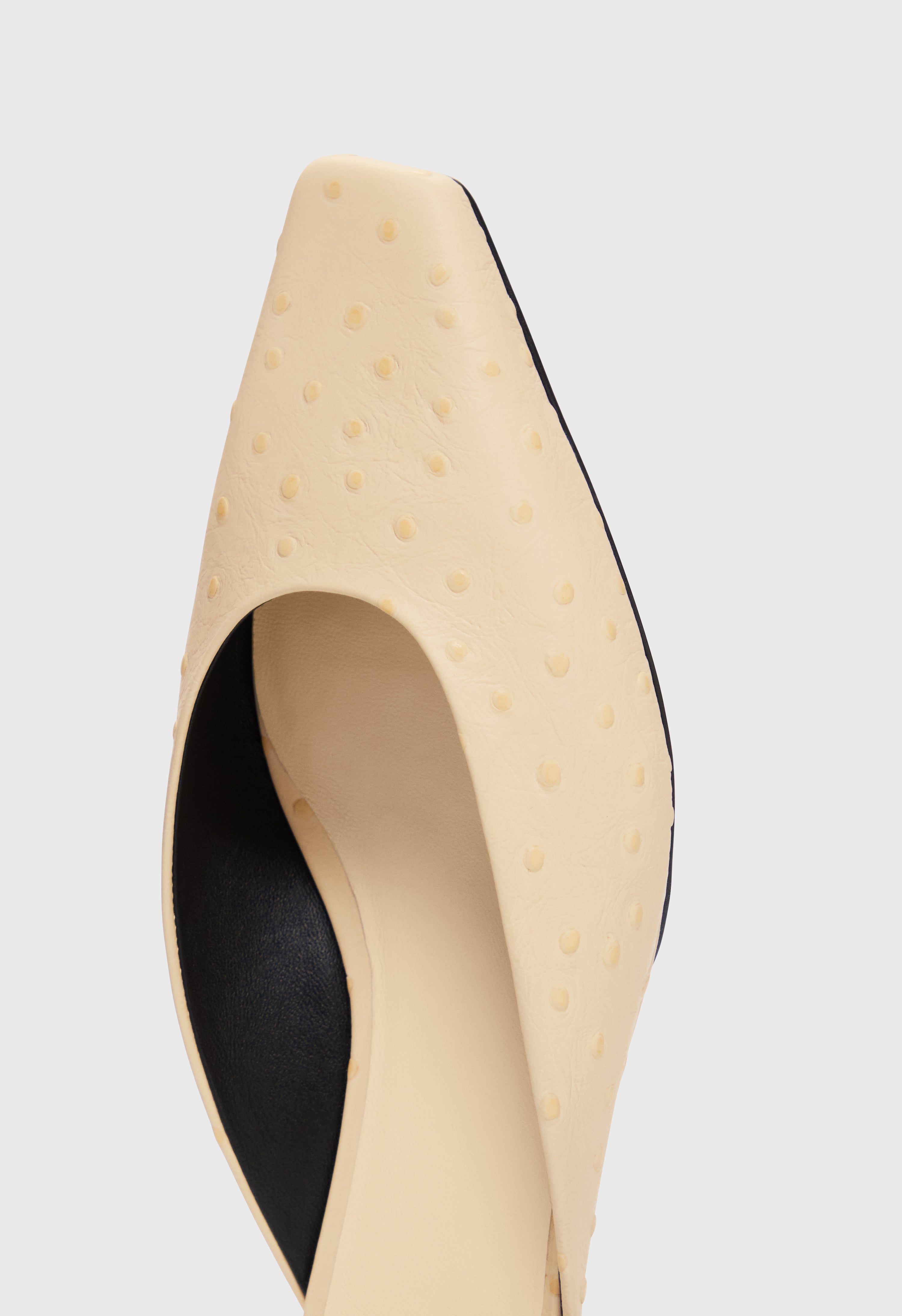 ALIX Ostrich-effect leather mules