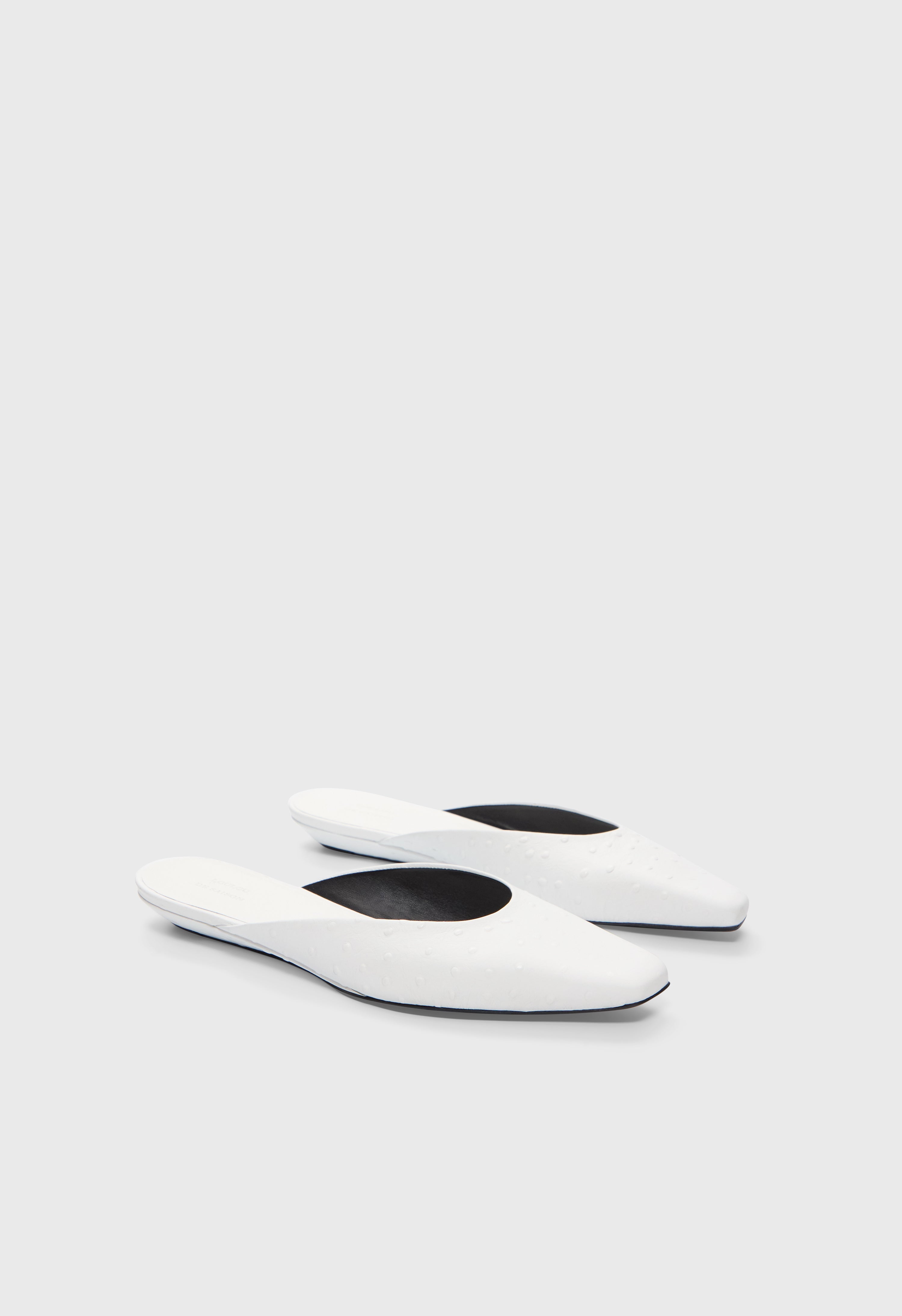 ALIX Ostrich-effect leather mules