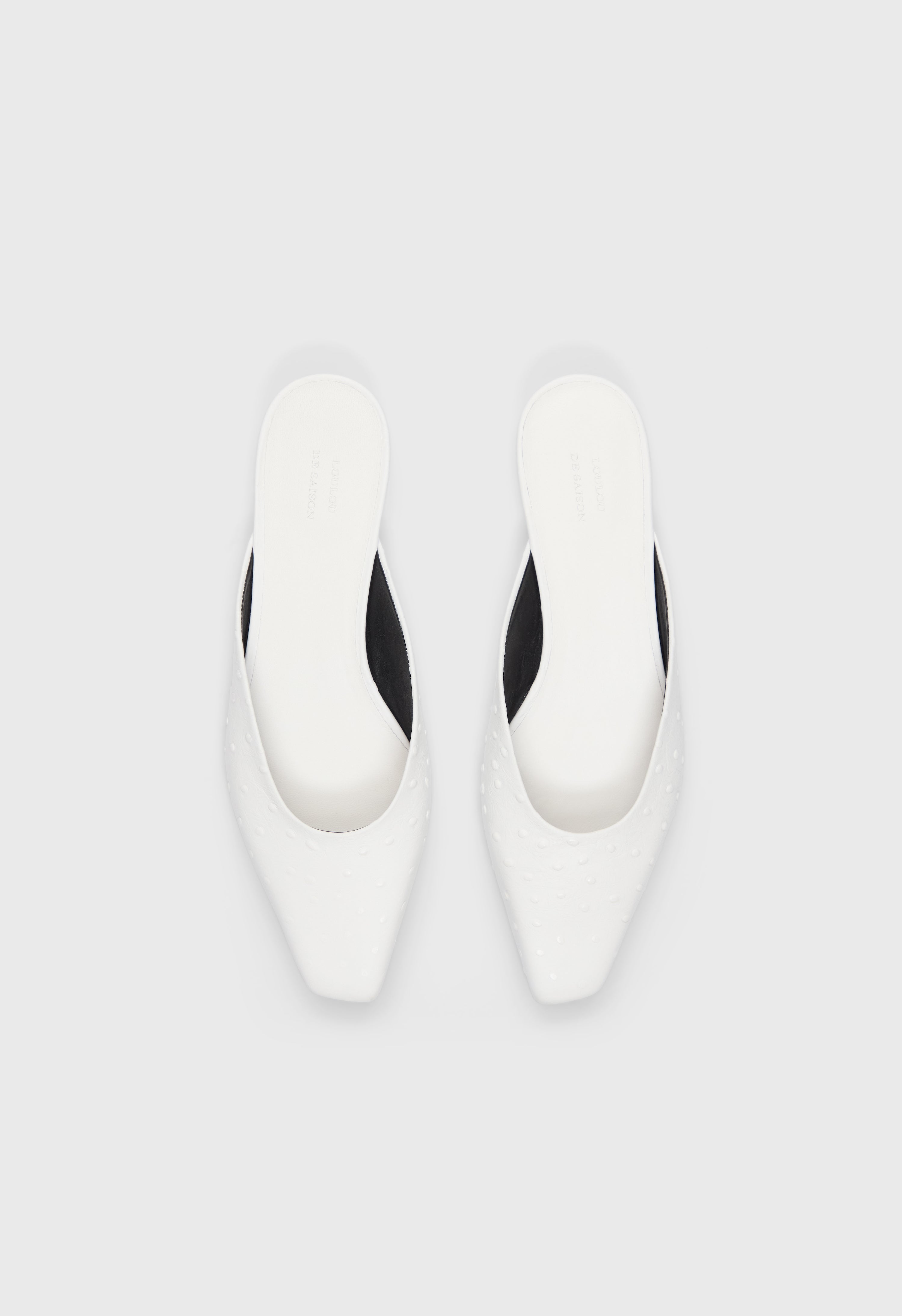 ALIX Ostrich-effect leather mules