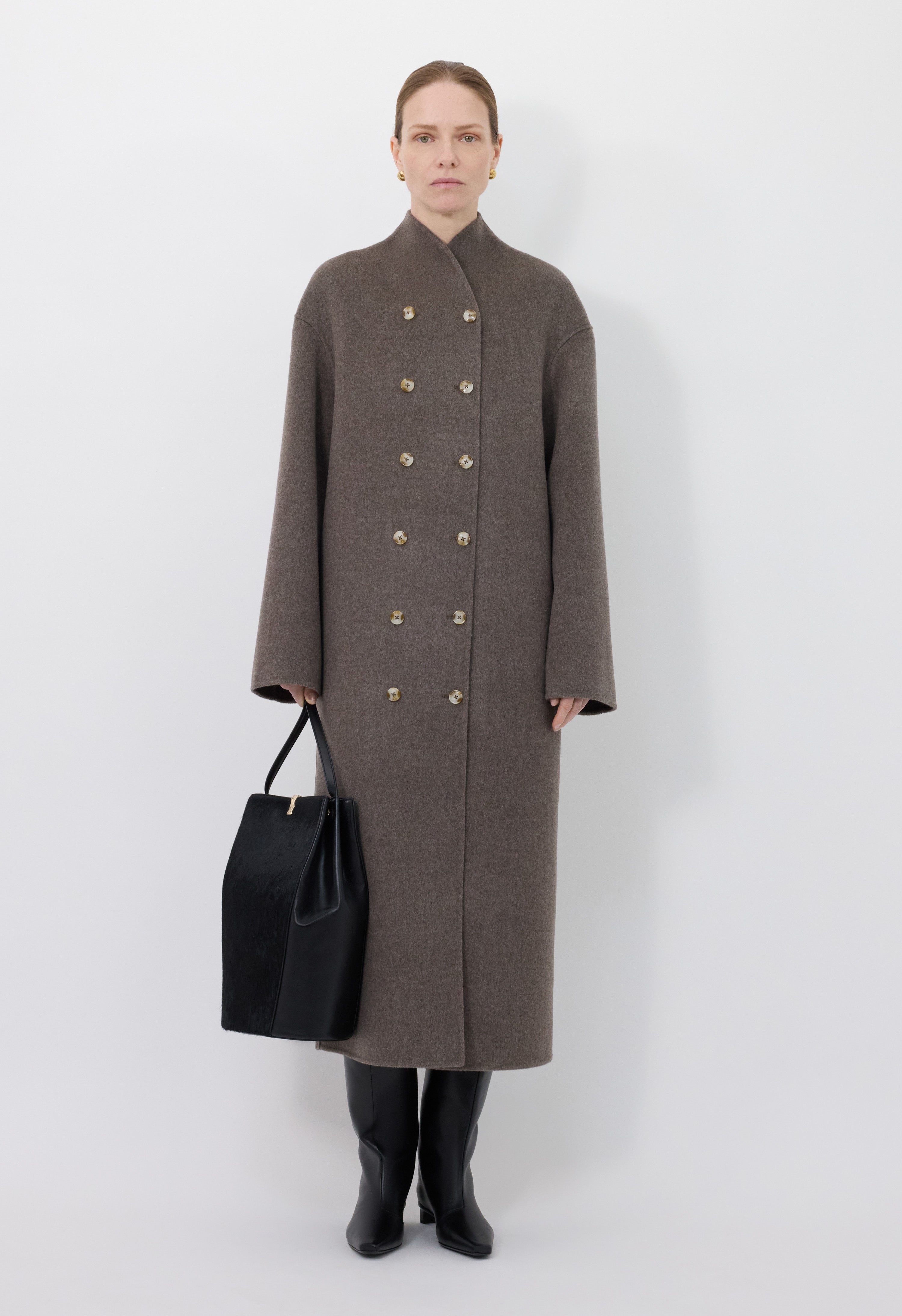 AMORY Cashmere drap long coat
