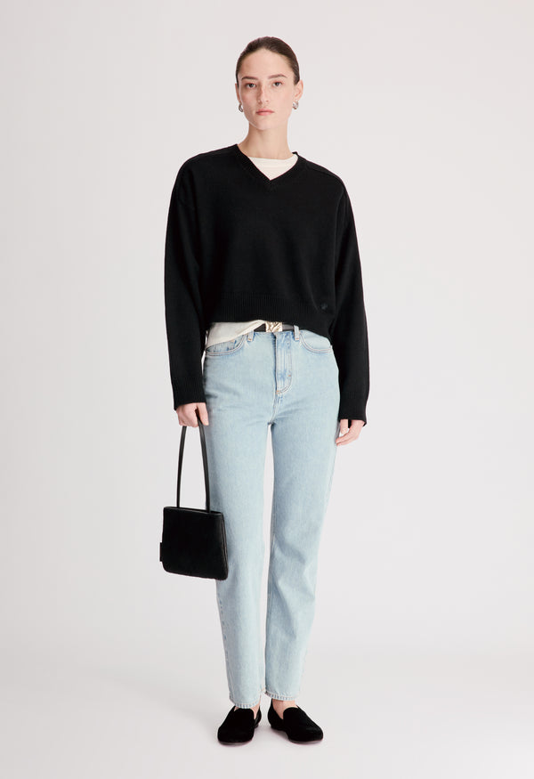 ANZOR LDS Cashmere V neck sweater