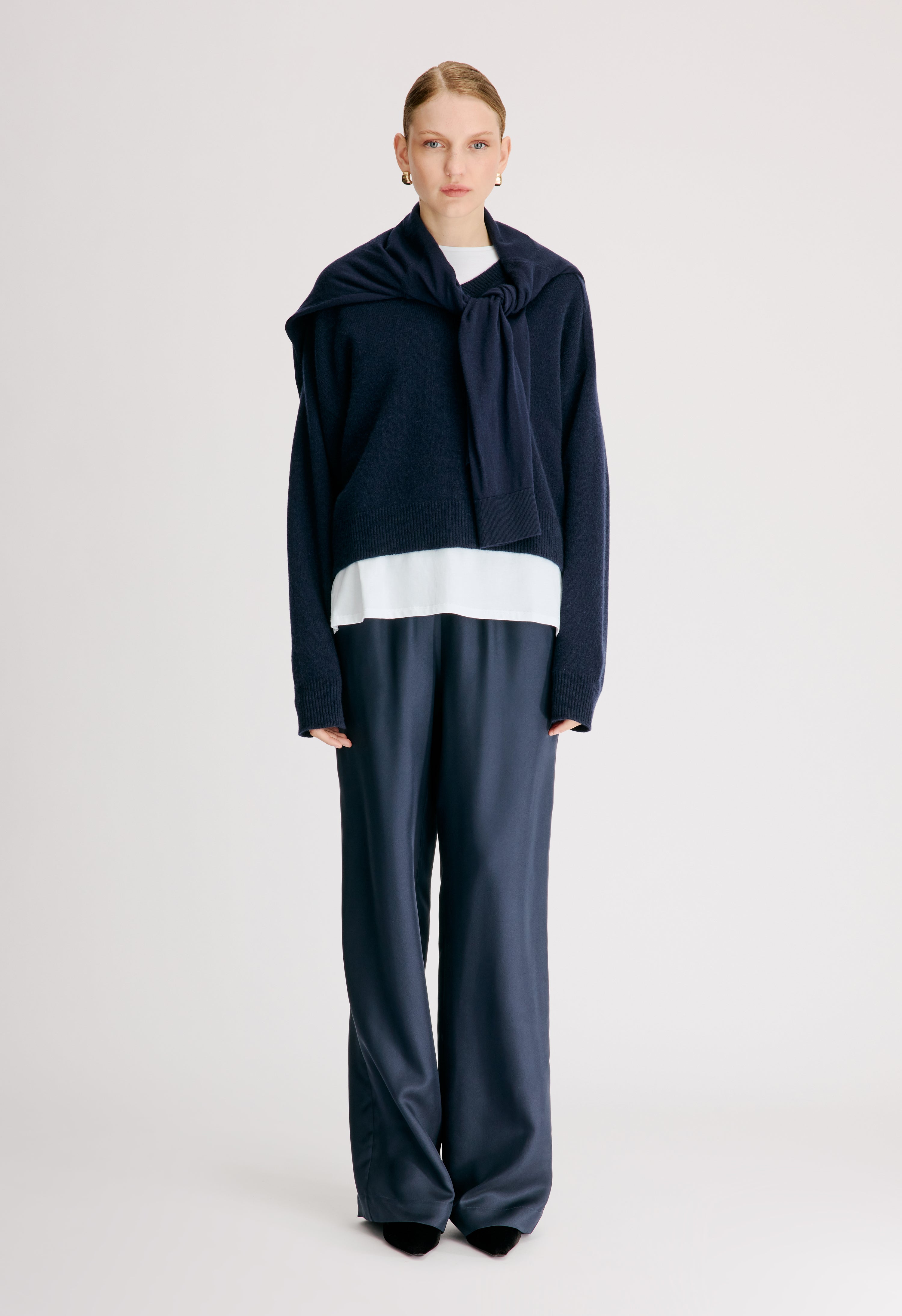 ANZOR LDS Pull en cachemire col V