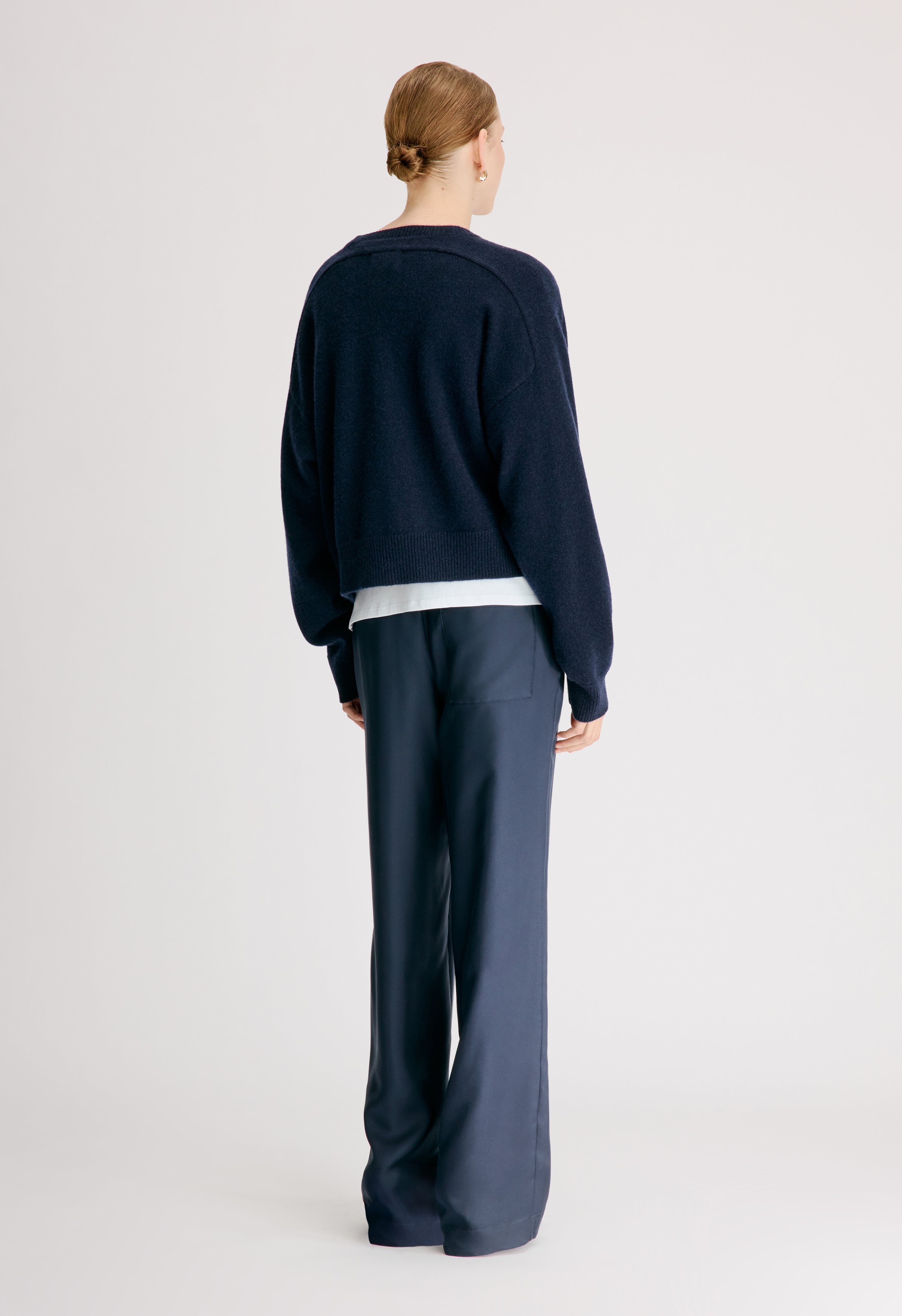 トップス APRIORI Cashmere PULLOVER S ANZOR LDS V neck cashmere sweater