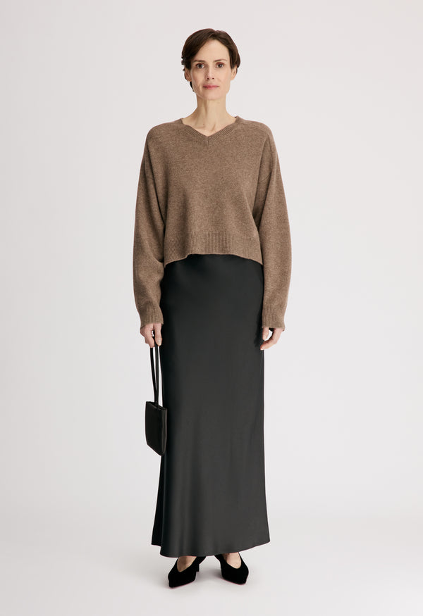 ANZOR LDS V neck cashmere sweater