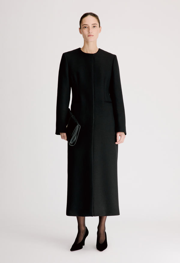 ARITA Long wool twill coat
