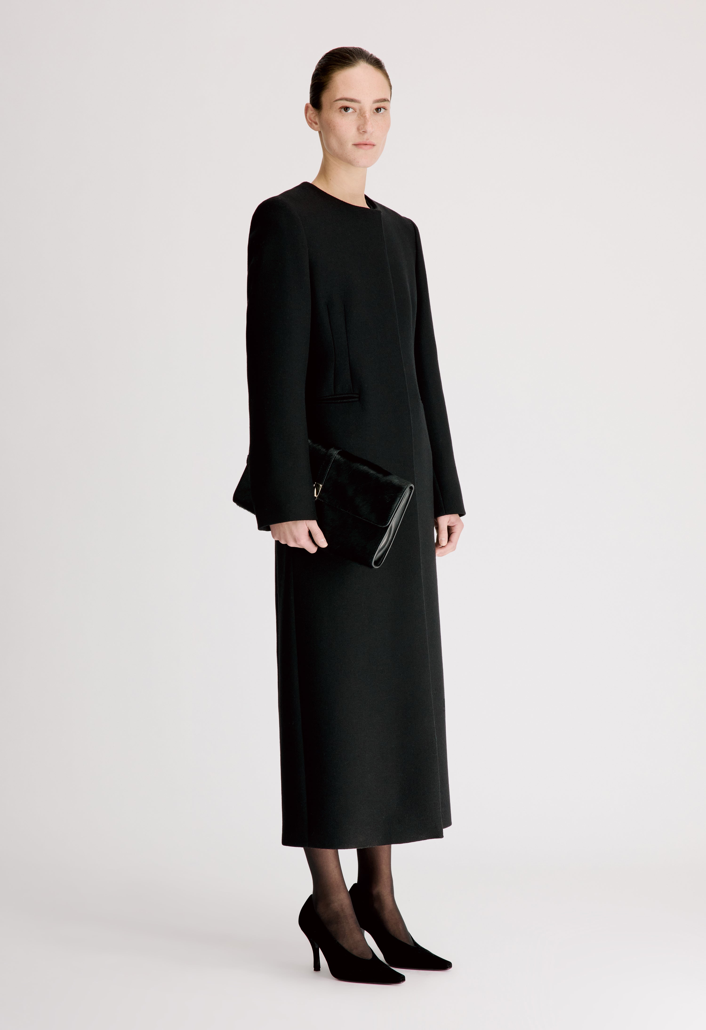 ARITA Manteau long en sergé de Laine