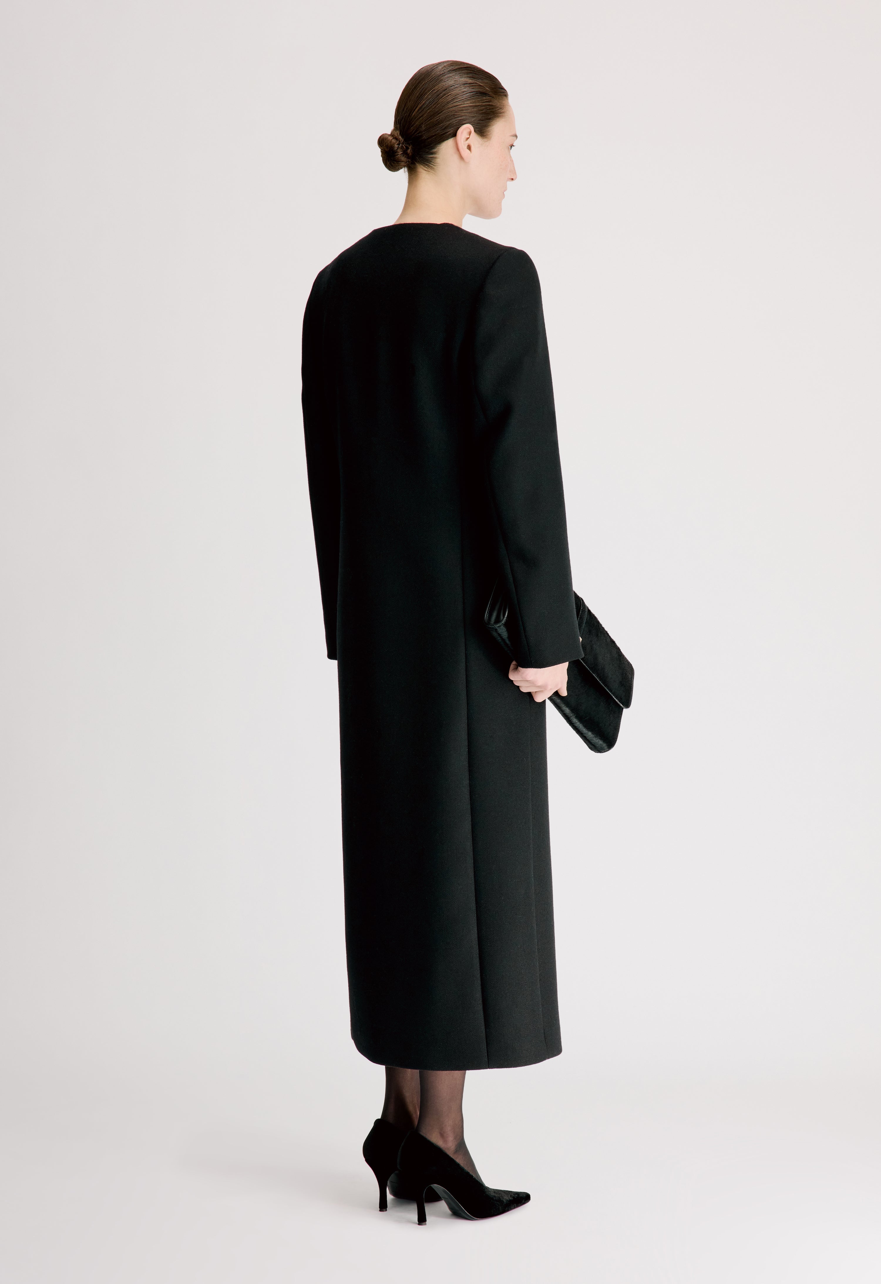 ARITA Manteau long en sergé de Laine