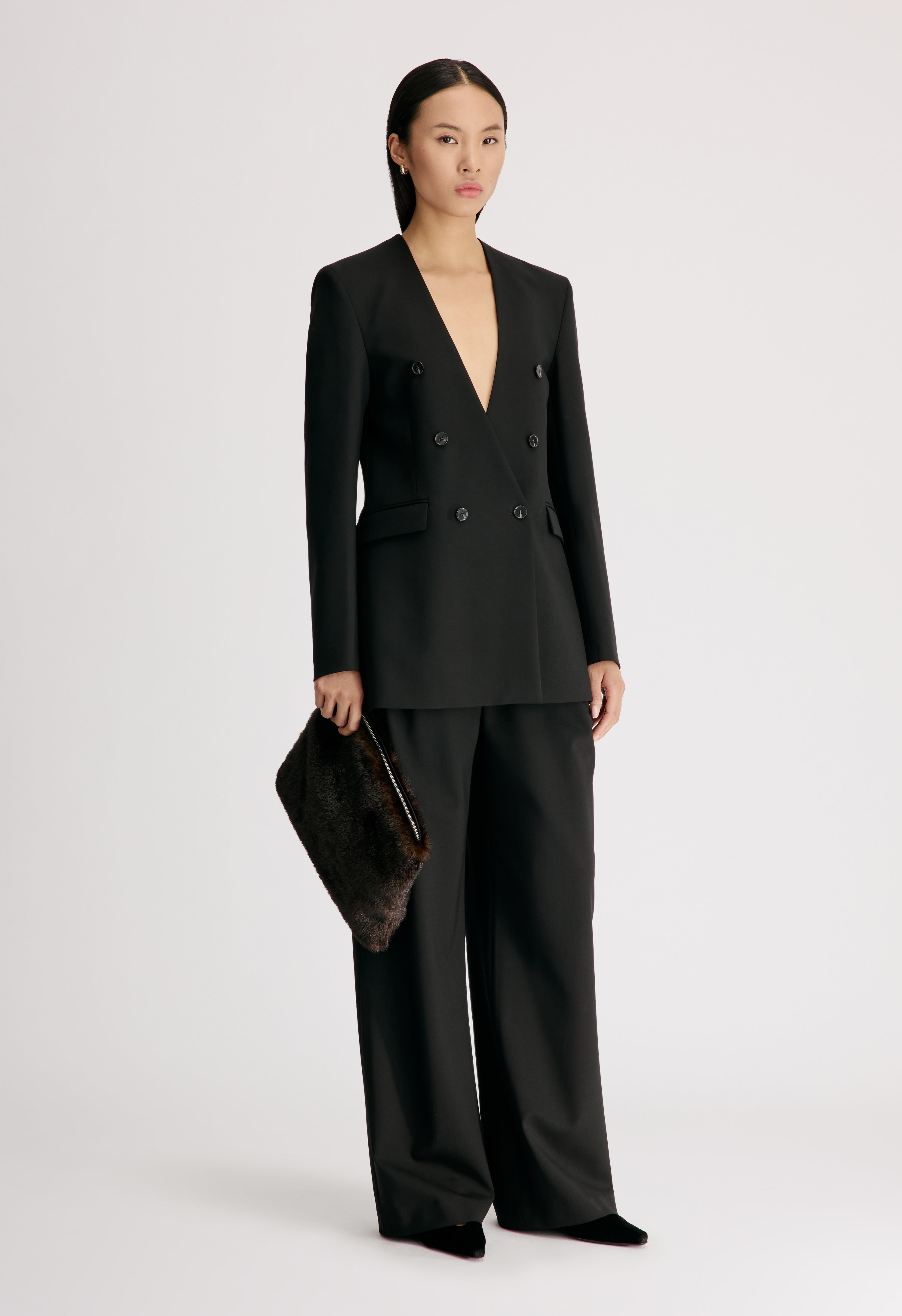 ASTRID Veste à double boutonnage sans col