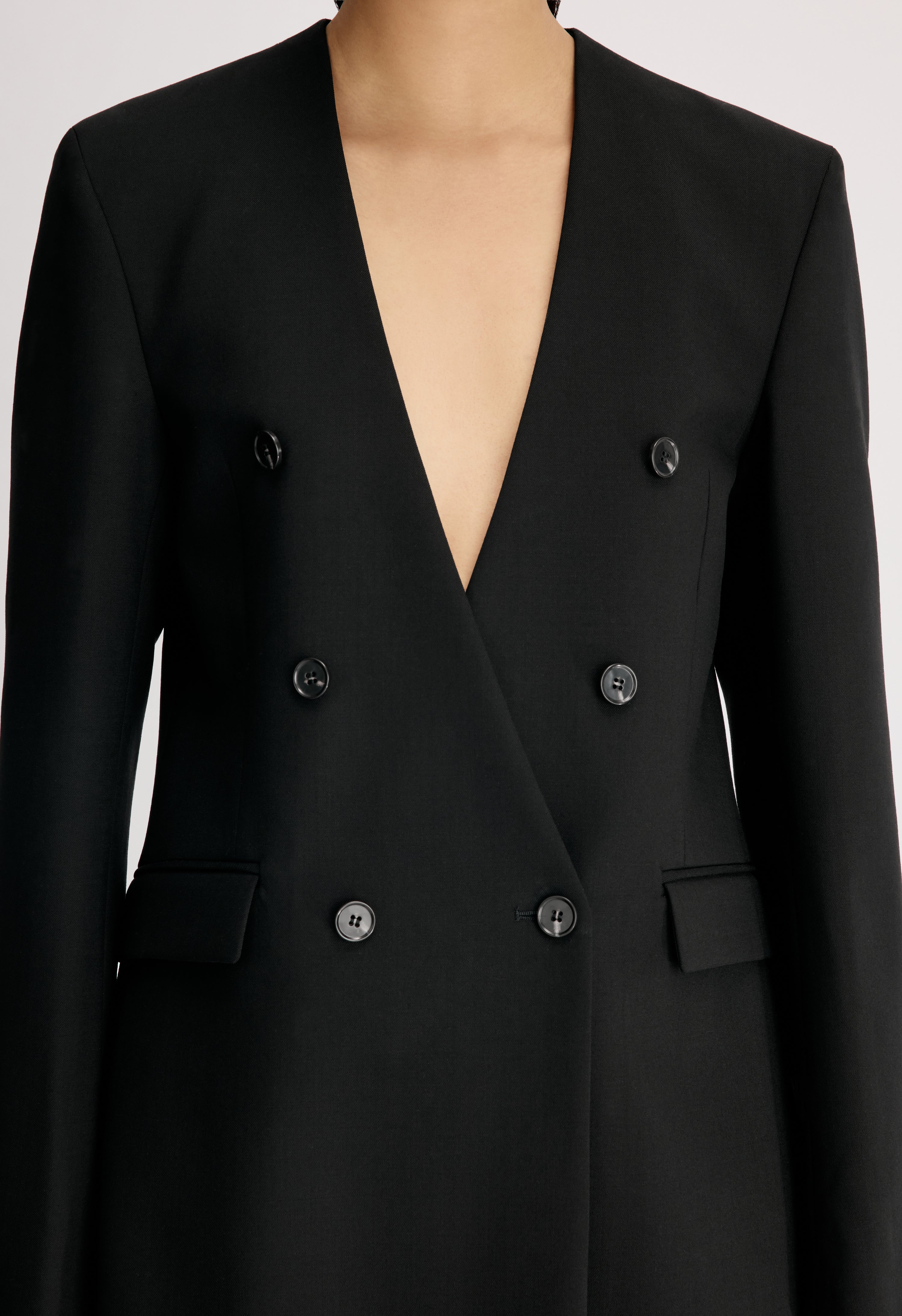 ASTRID Veste à double boutonnage sans col