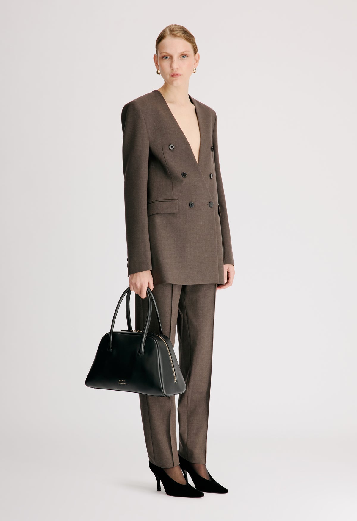 ASTRID Veste à double boutonnage sans col