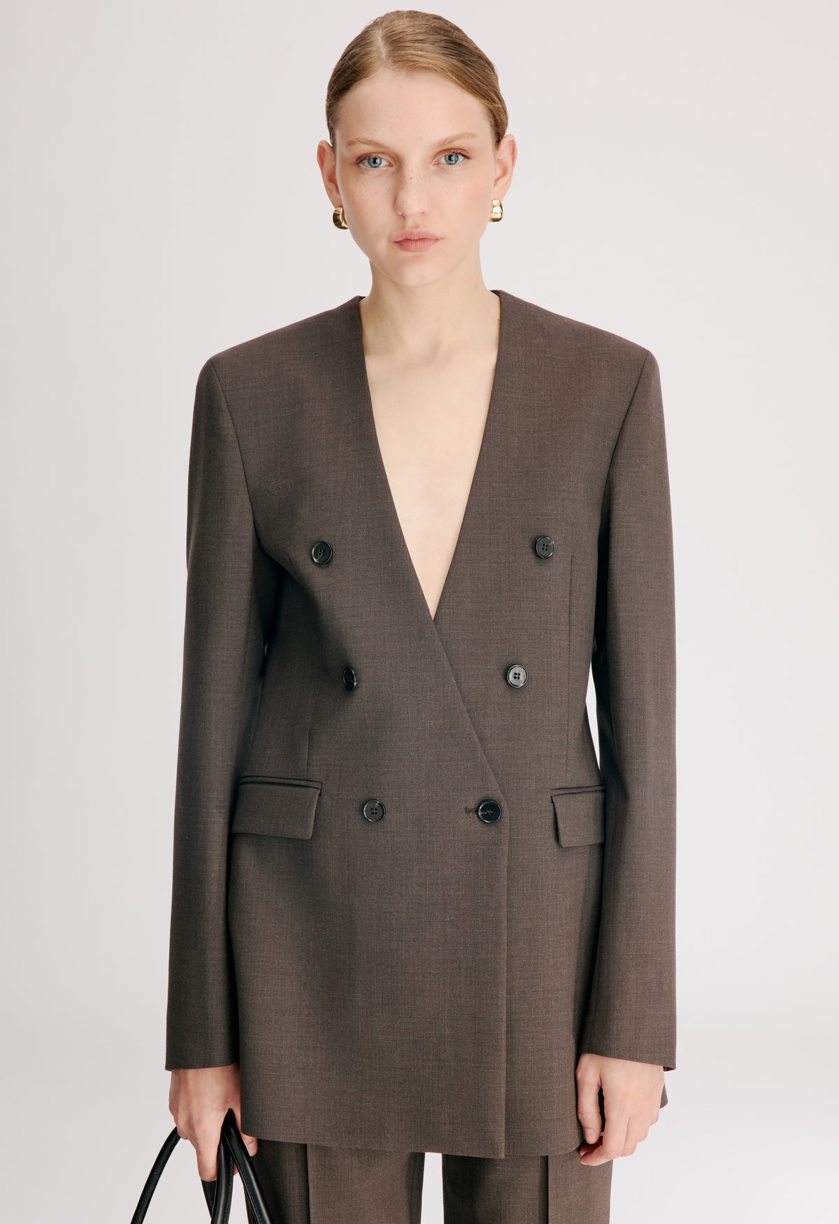 ASTRID Veste à double boutonnage sans col