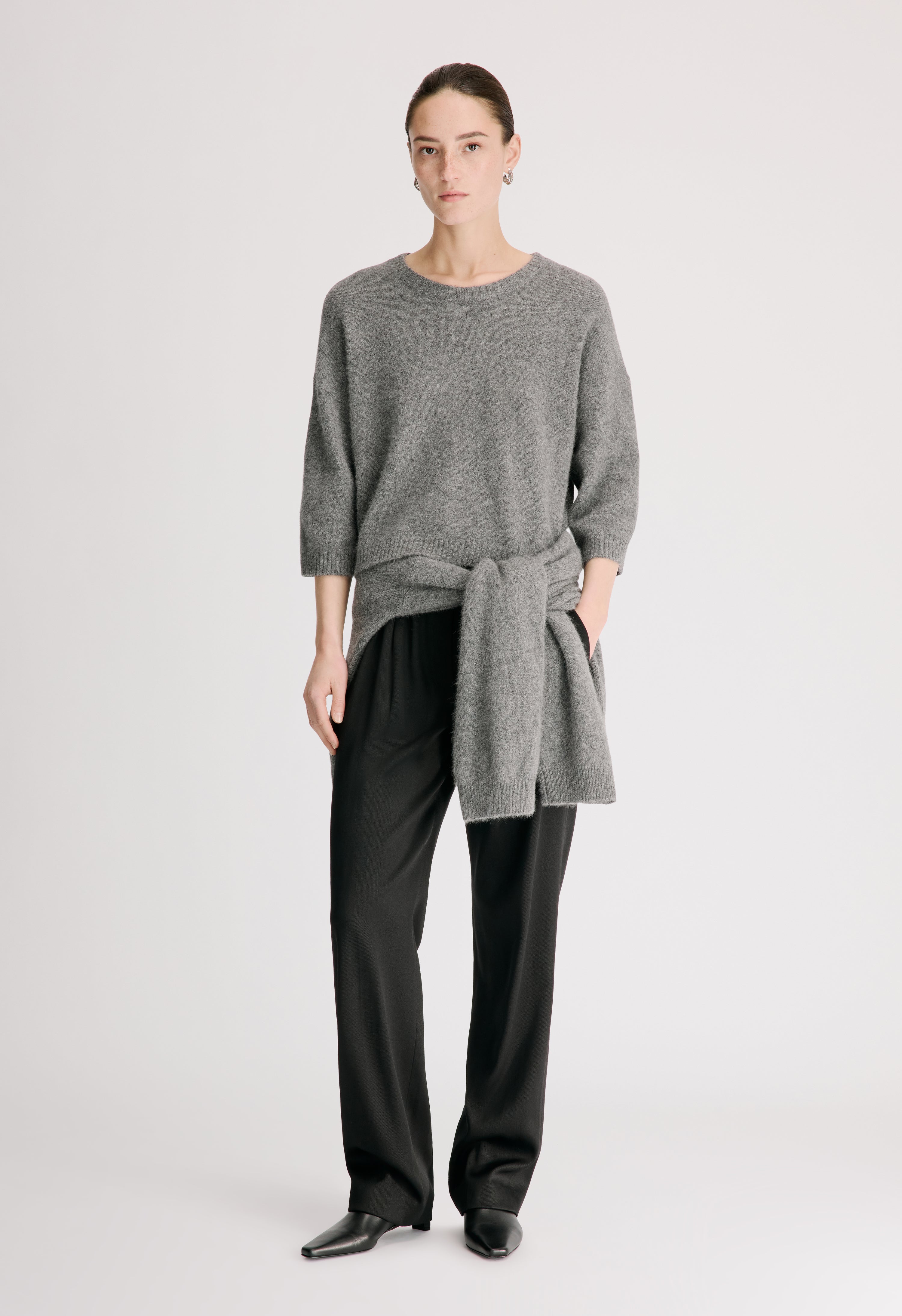 AZALI 3/4 sleeves yak blend sweater